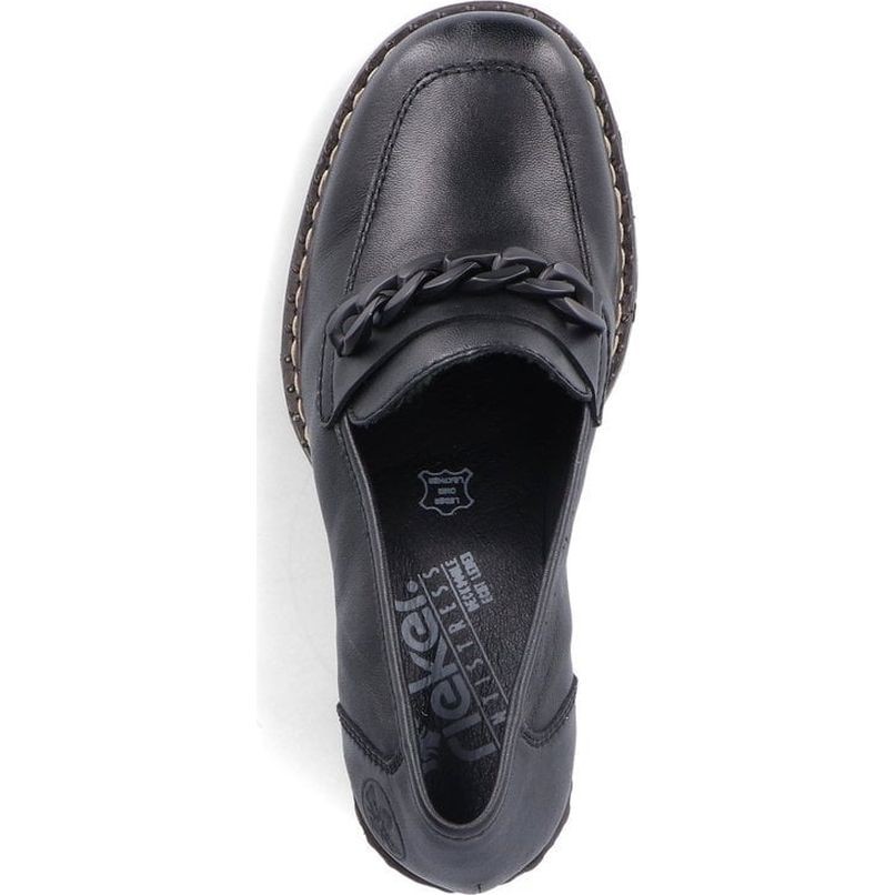 RIEKER Loaferiai moterims, Juoda, PUMPS 5