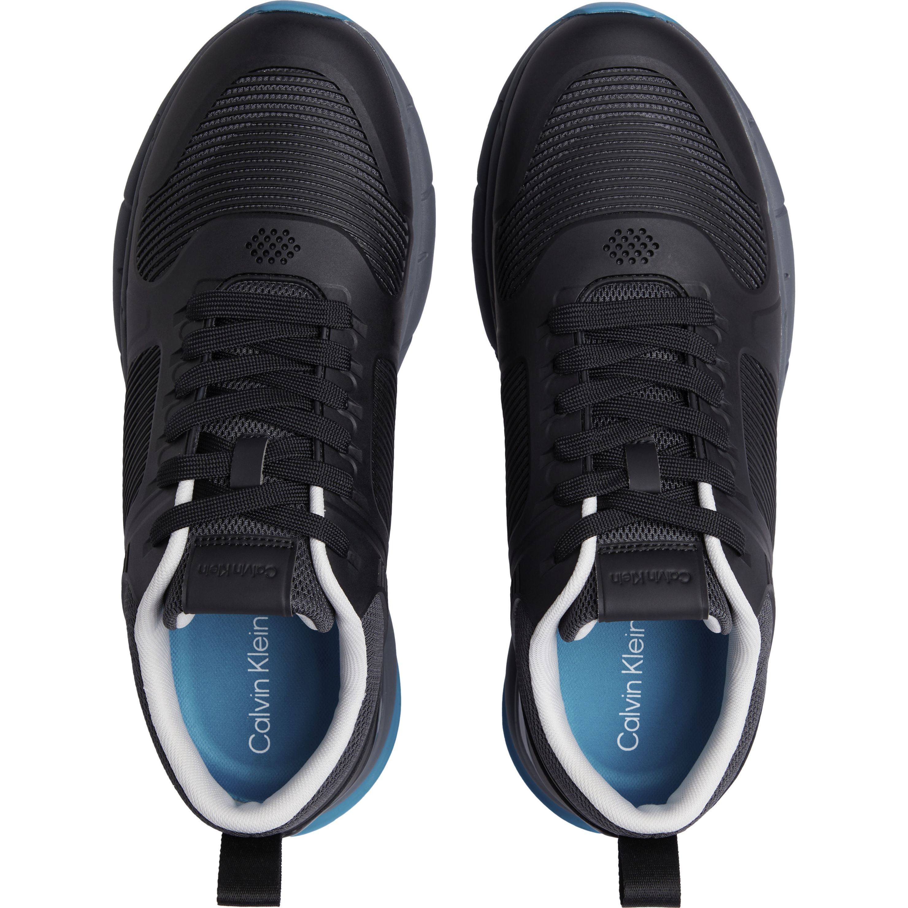 CALVIN KLEIN Laisvalaikio bateliai vyrams, Juoda, Low top lace up mesh leisure 3