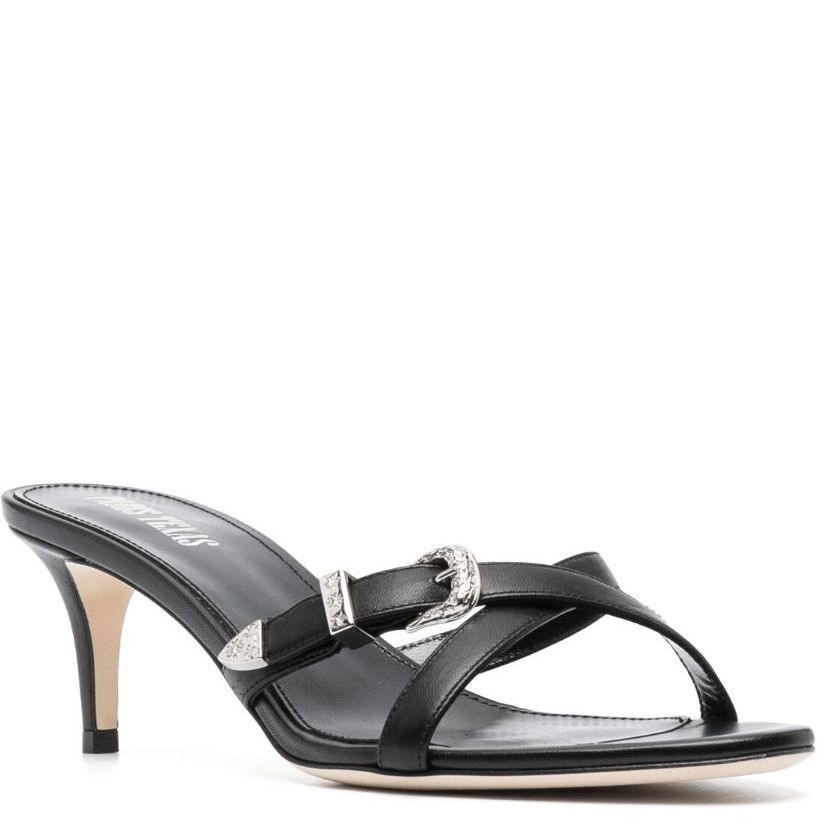 PARIS TEXAS Aukštakulniai moterims, Juoda, Regina western mule 55mm 2