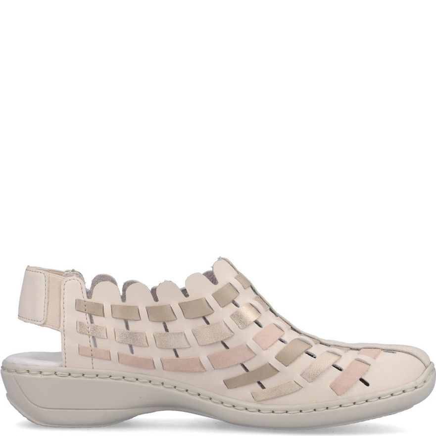 RIEKER Basutės moterims, Smėlio, SANDALS 3