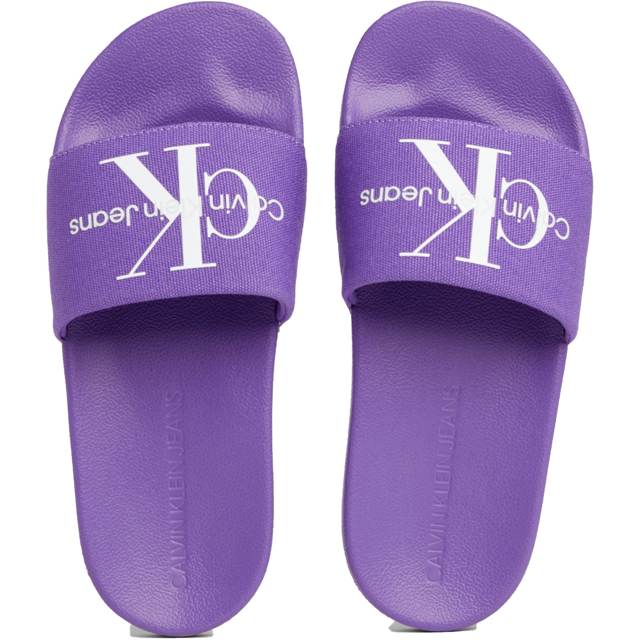 CALVIN KLEIN JEANS Guminės šlepetės moterims, Violetinė, Slide monogram 4