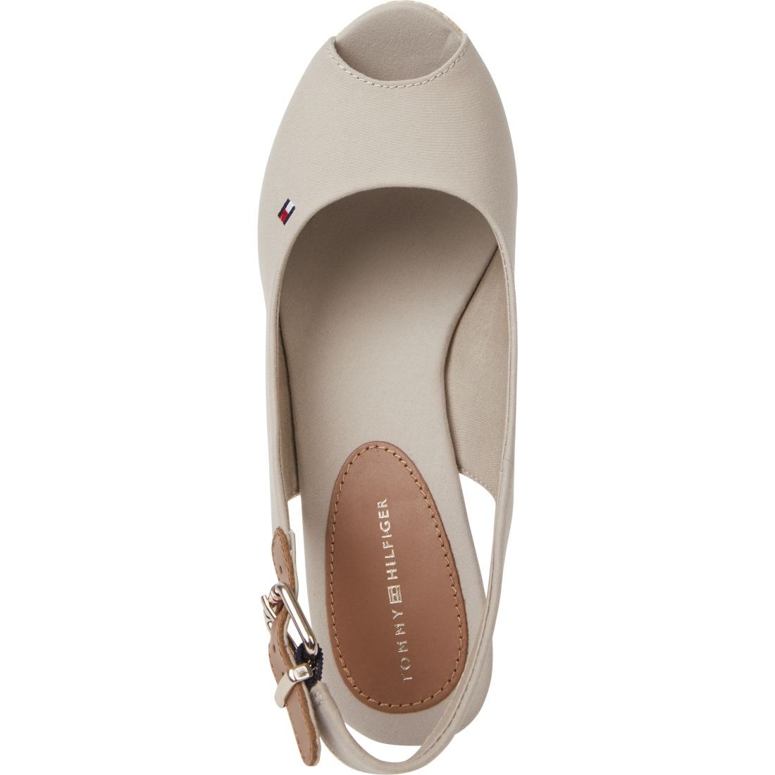 TOMMY HILFIGER Basutės moterims, Smėlio, Iconic elena wedge sandals 5