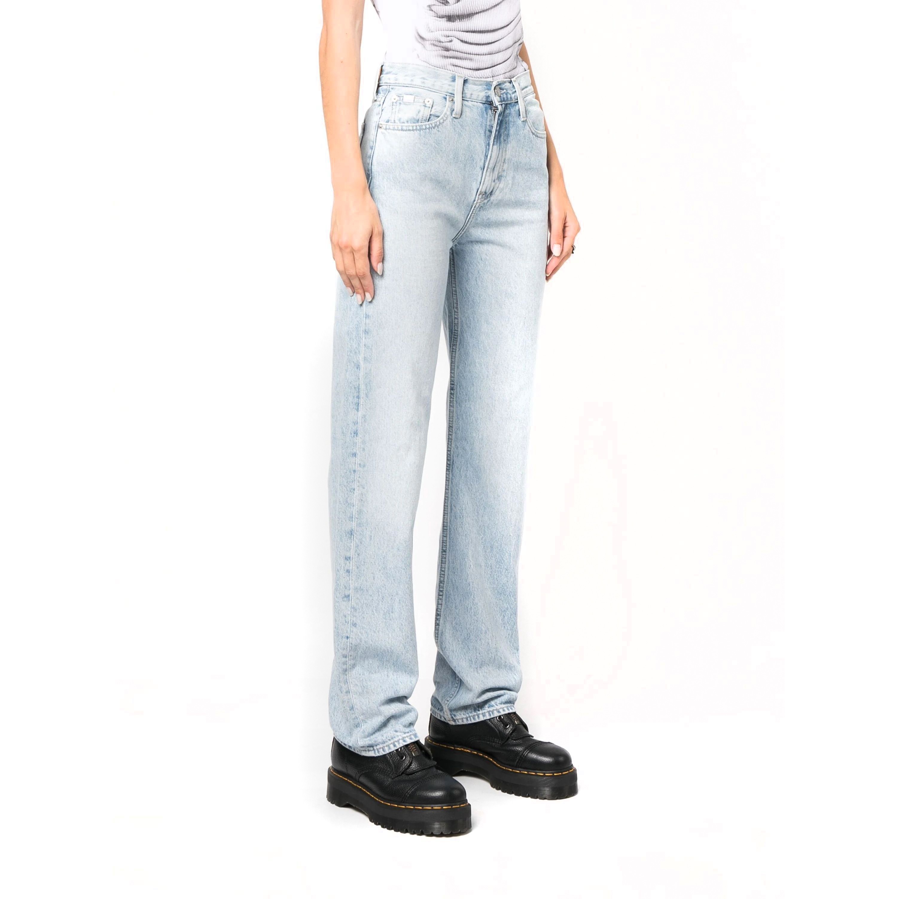 CALVIN KLEIN JEANS Tiesūs džinsai -moterims, Mėlyna, High rise straight 2