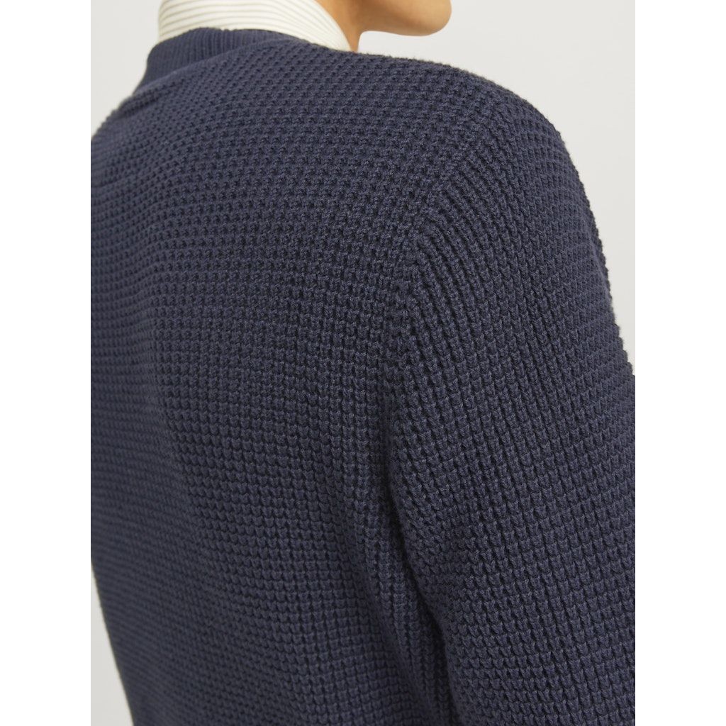 JACK & JONES Megztinis vyrams, Mėlyna, Viggo waffle knit crew neck 5