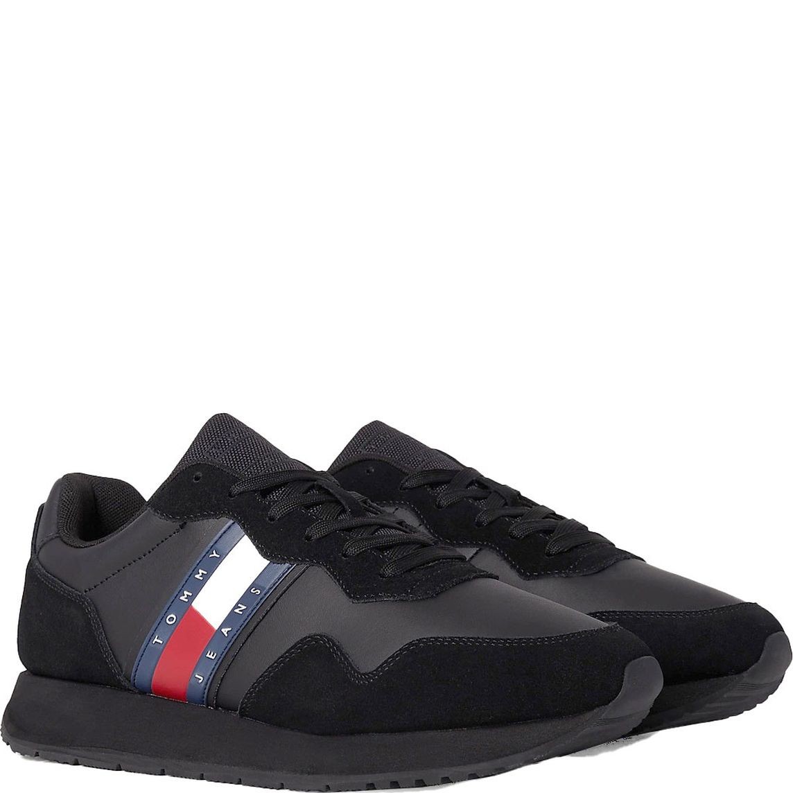 TOMMY JEANS Laisvalaikio bateliai vyrams, Juoda, Modern runner leisure 1