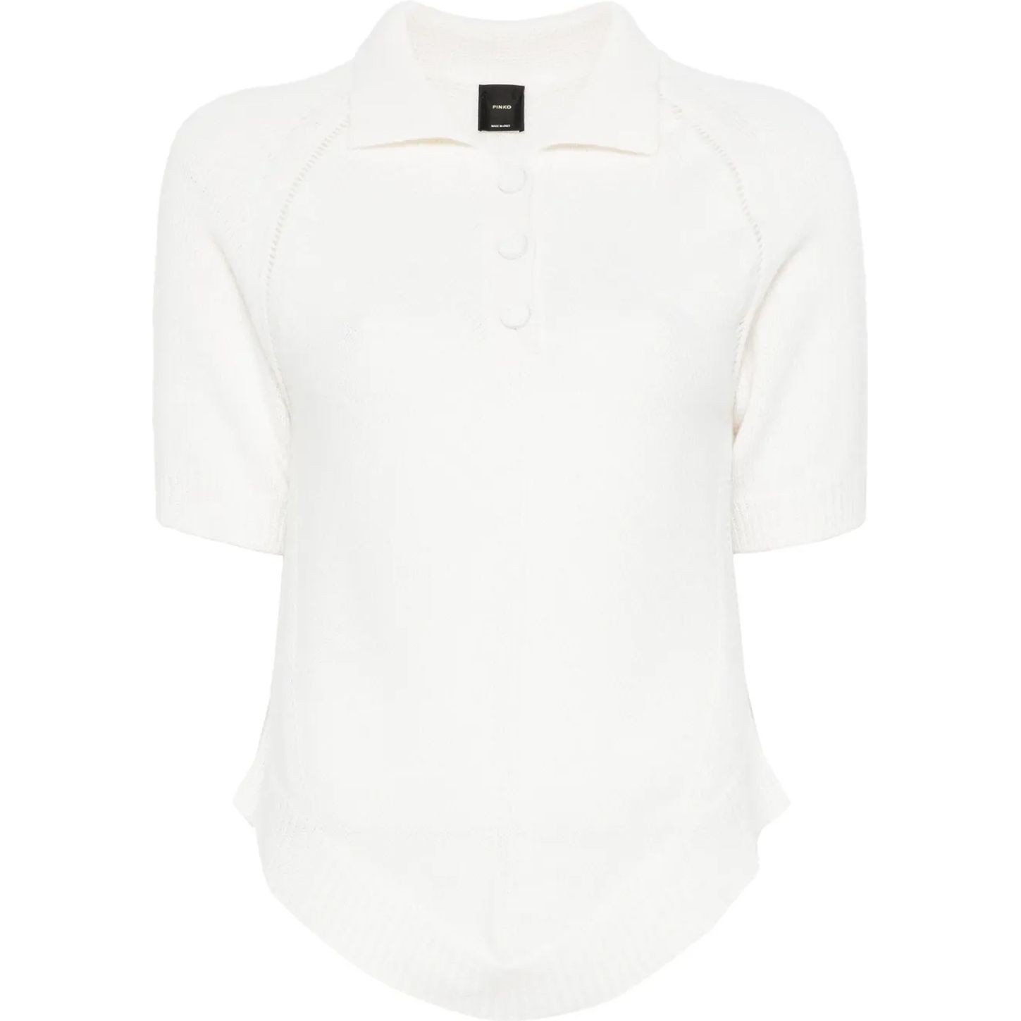 PINKO Megztinis moterims, Balta, Wool and cashmere-blend polo