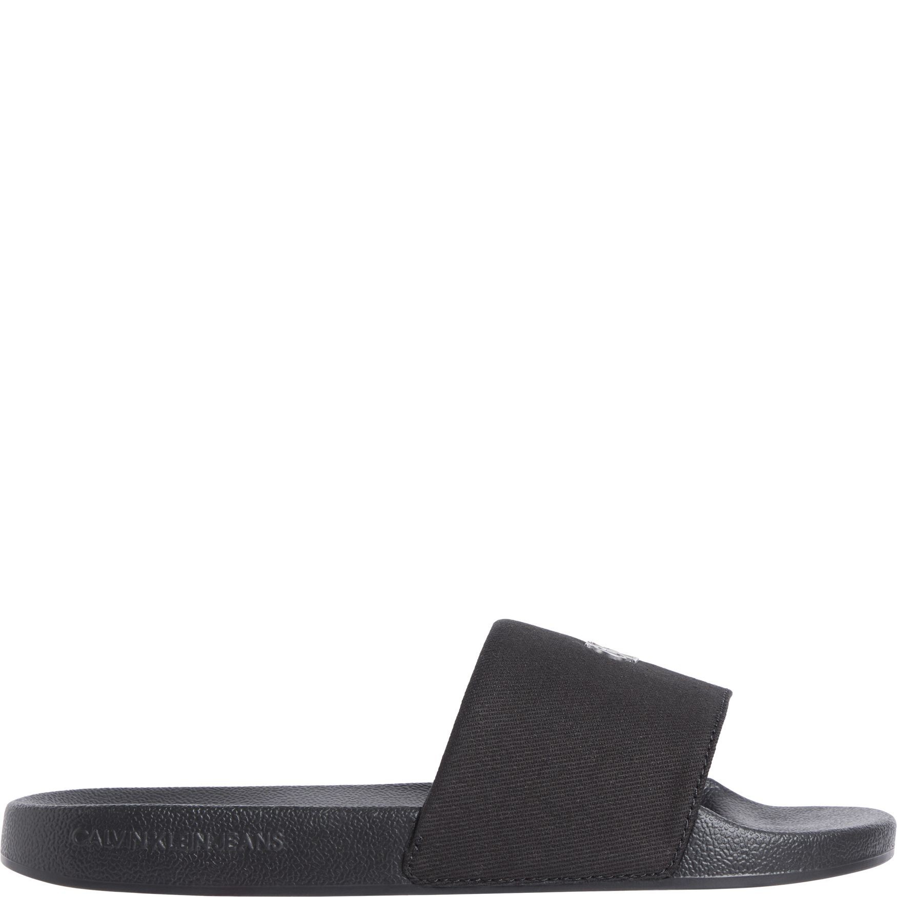 CALVIN KLEIN JEANS Guminės šlepetės moterims, Juoda, Slide monogram 2