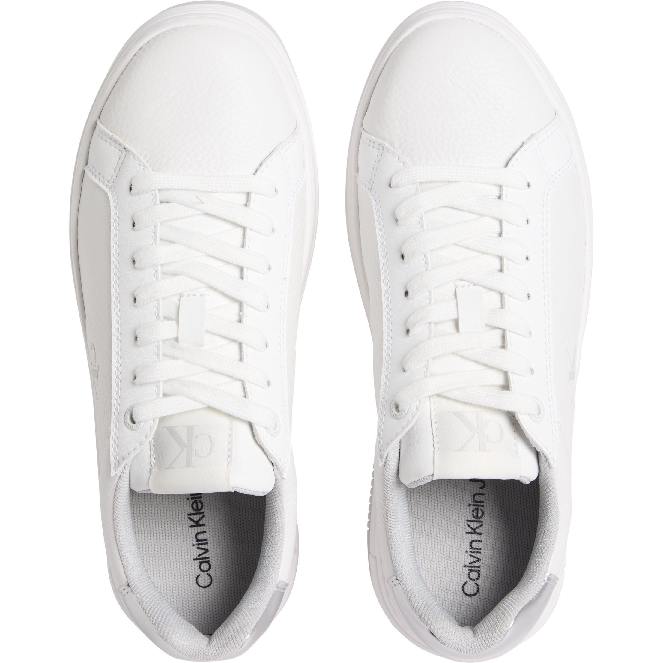 CALVIN KLEIN JEANS Laisvalaikio bateliai moterims, Balta, Bold flatf low lace sneaker 3