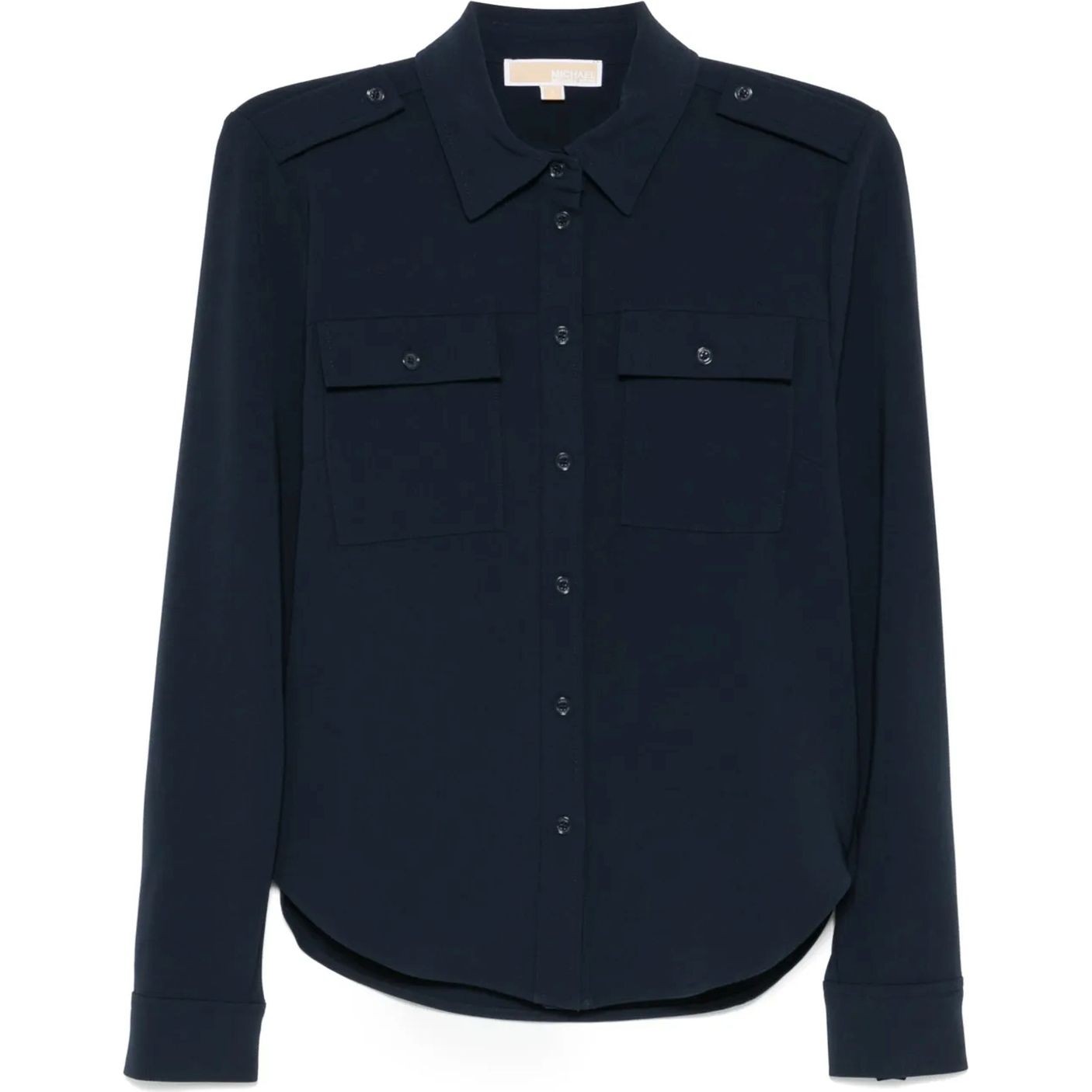 MICHAEL KORS Marškiniai ilgomis rankovėmis moterims, Mėlyna, Fitted army shirt 1