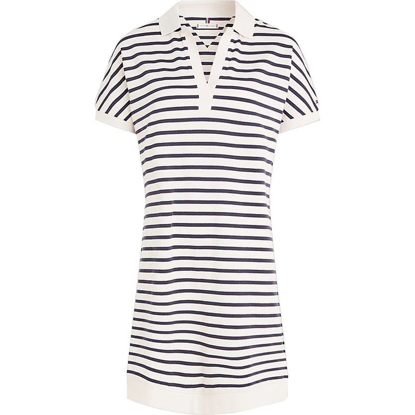 TOMMY HILFIGER Midi suknelė moterims, Balta, Relaxed lyocell polo knee drs 1