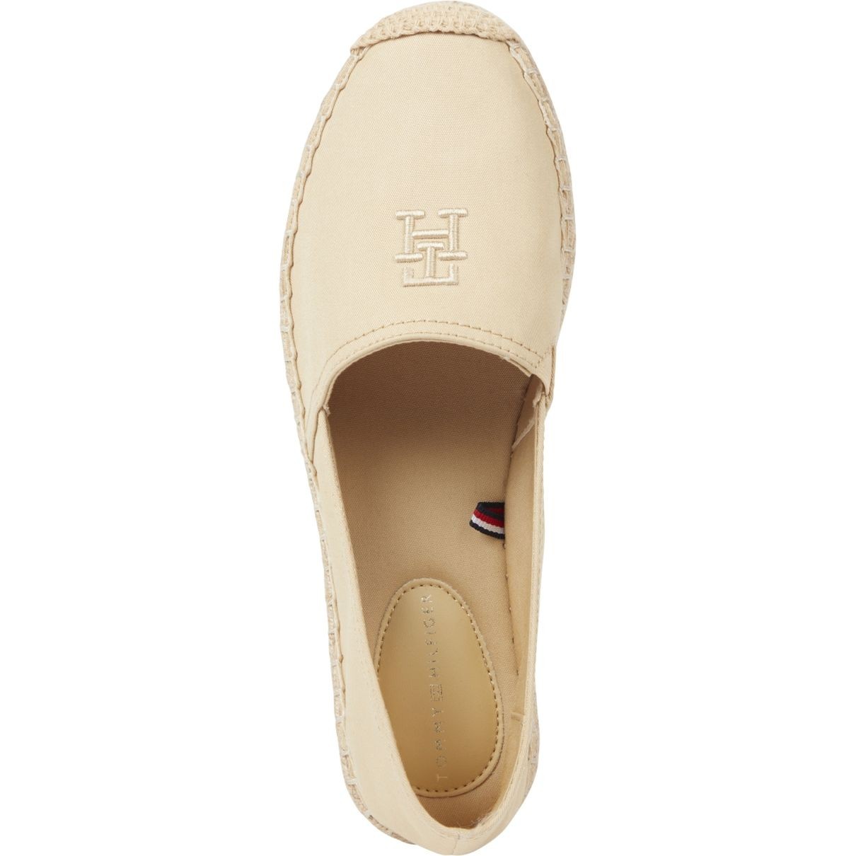 TOMMY HILFIGER Loaferiai moterims, Smėlio, Embroidered flat espadrille 3