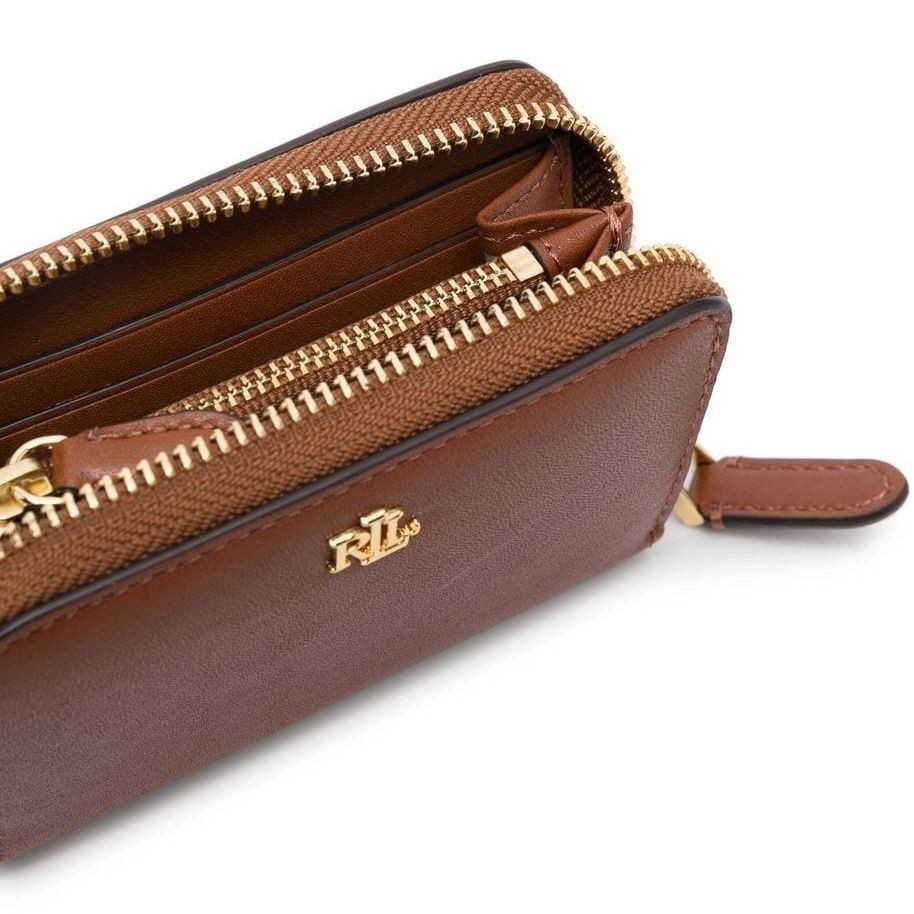LAUREN RALPH LAUREN Piniginė moterims, Ruda, Zip small wallet 3
