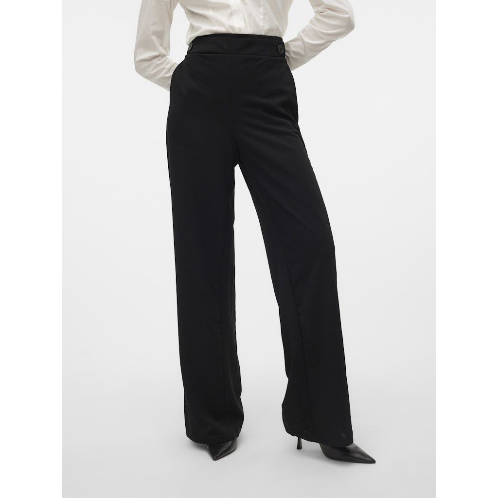 VERO MODA Formalios kelnės moterims, Juoda, Liva wide pant 3