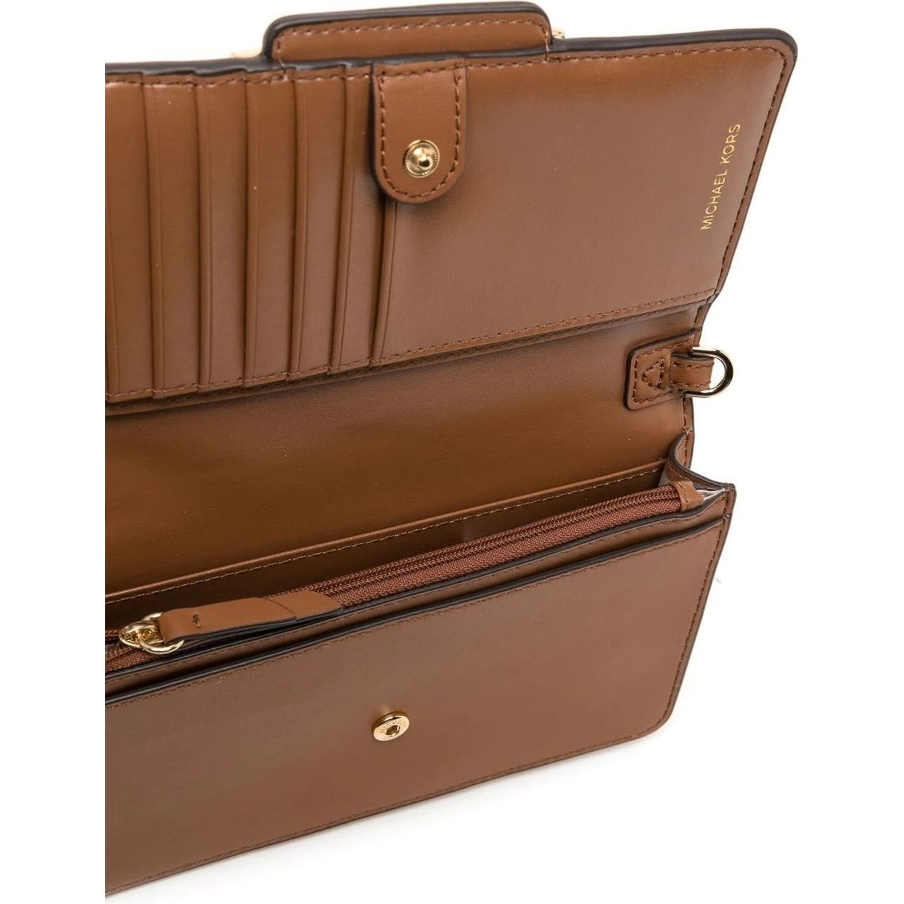 MICHAEL KORS Rankinė per petį moterims, Ruda, SM phone chain crossbody 4