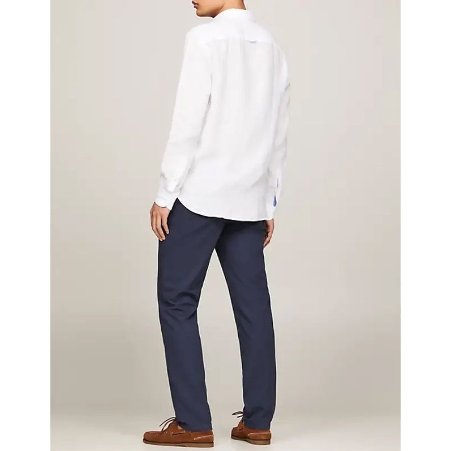 TOMMY HILFIGER Marškiniai ilgomis rankovėmis vyrams, Balta, Pigment dyed li solid rf shirt 3