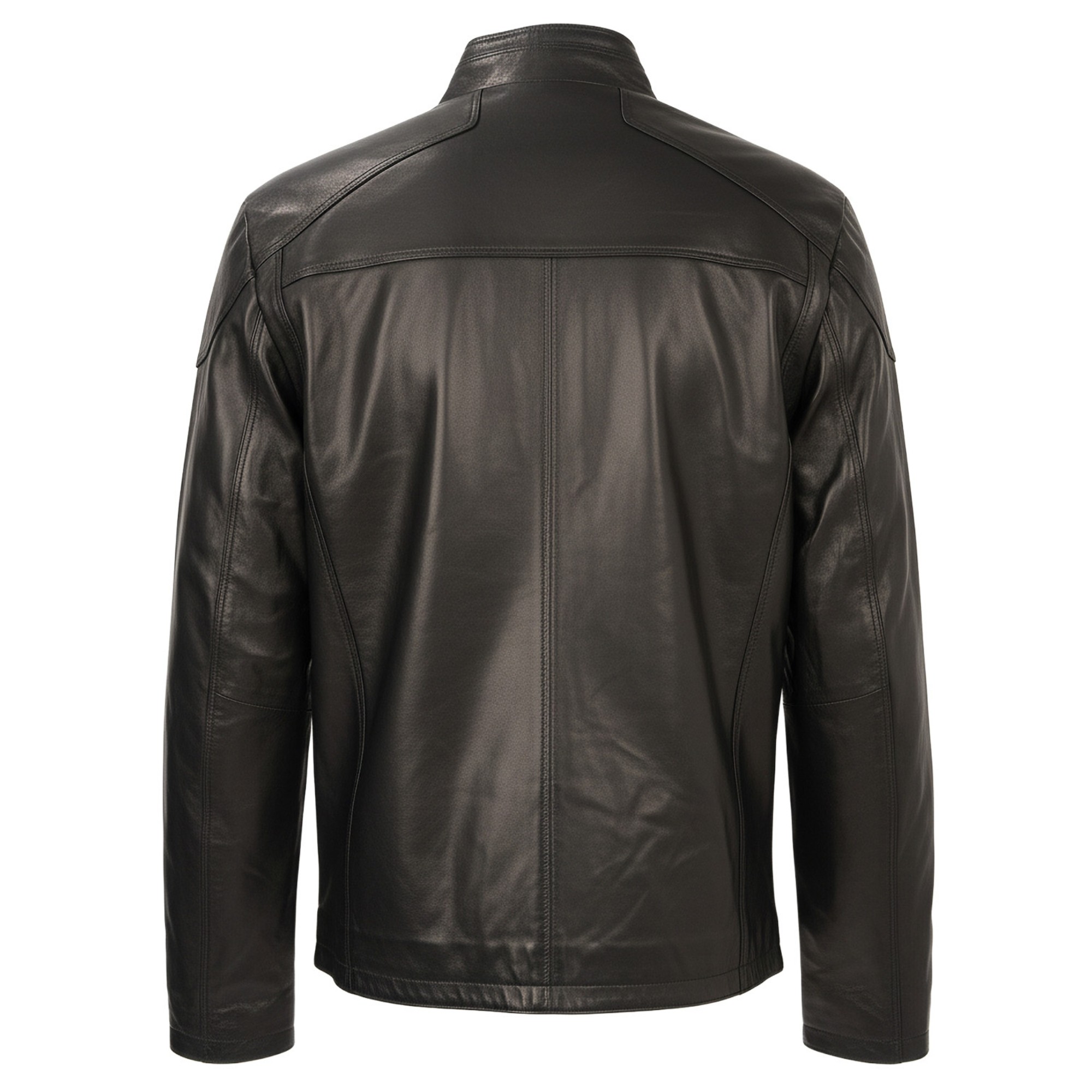SERGIO MORETTI Odinė striukė vyrams, Juoda, Leather jacket 2