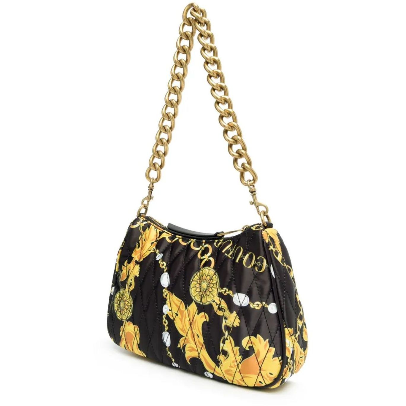 VERSACE JEANS CUTURE Rankinė, krepšys moterims, BLACK/GOLD, Thelma soft hobo bag 2