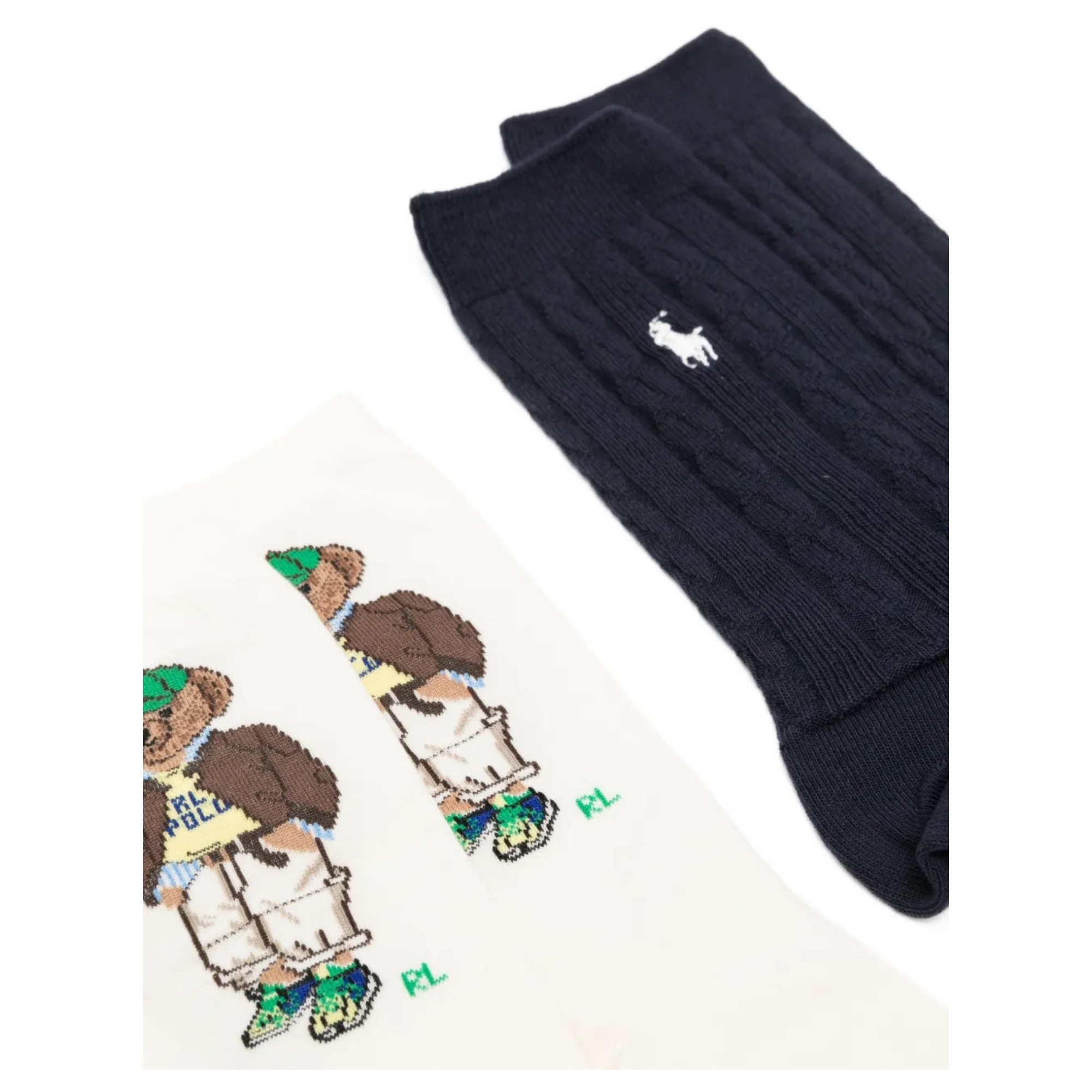 POLO RALPH LAUREN Kojinės moterims, Marga, Pf bear gtbx-crew sock-3 pack 2