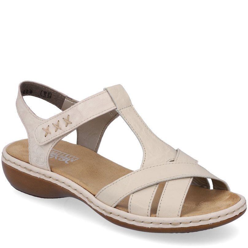 RIEKER Basutės moterims, Smėlio, SANDALS 1