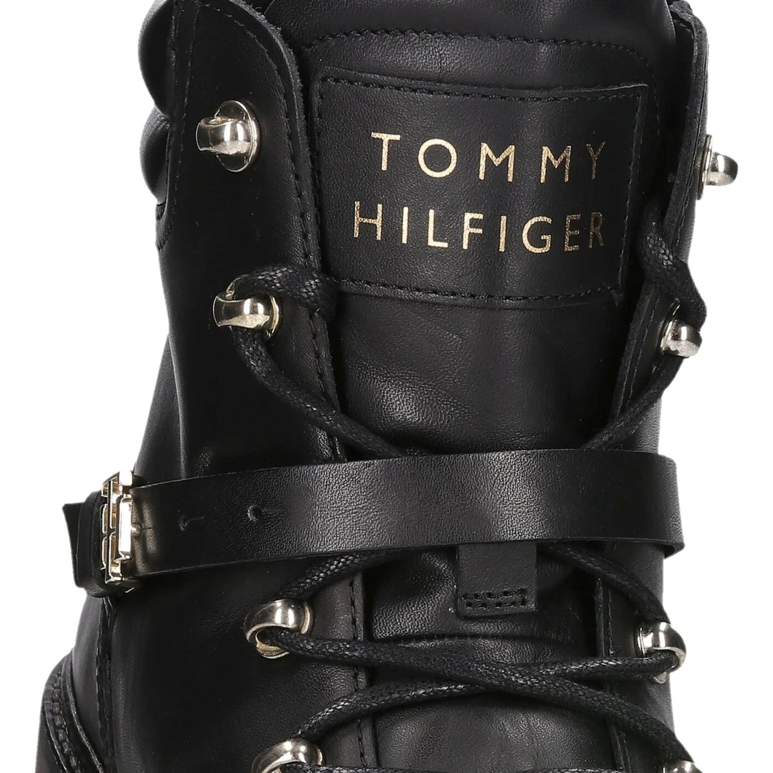 TOMMY HILFIGER Aulinukai moterims, Juoda, POLISHED LEATHER FLA 4