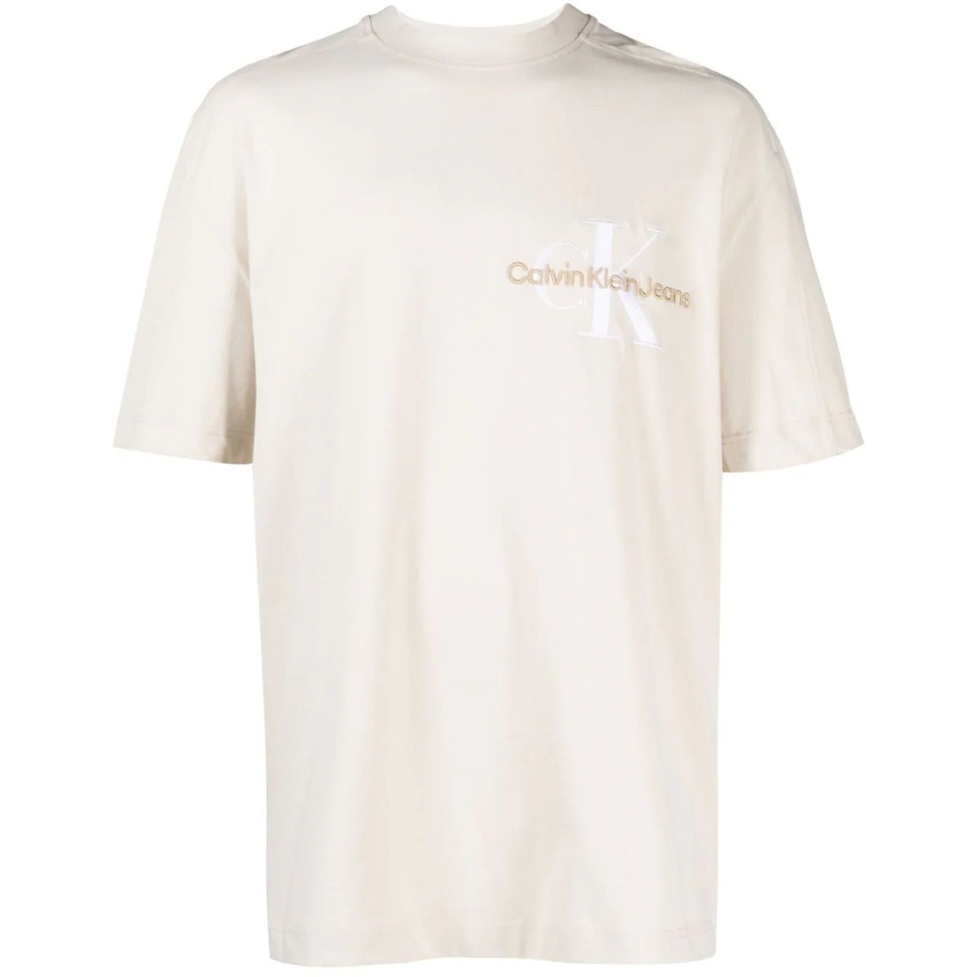 CALVIN KLEIN JEANS Marškinėliai trump. rankovėmis vyrams, Smėlio, Monologo oversized tee 1