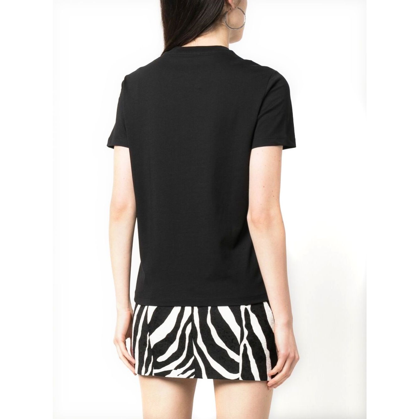 JUST CAVALLI Marškinėliai trump. rankovėmis moterims, Juoda, Logo gold t-shirt 3