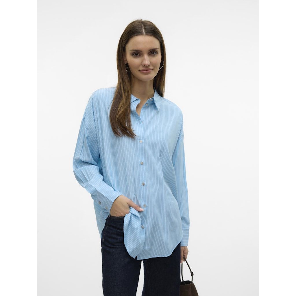 VERO MODA Marškiniai ilgomis rankovėmis moterims, Mėlyna, Nora oversize shirt 5