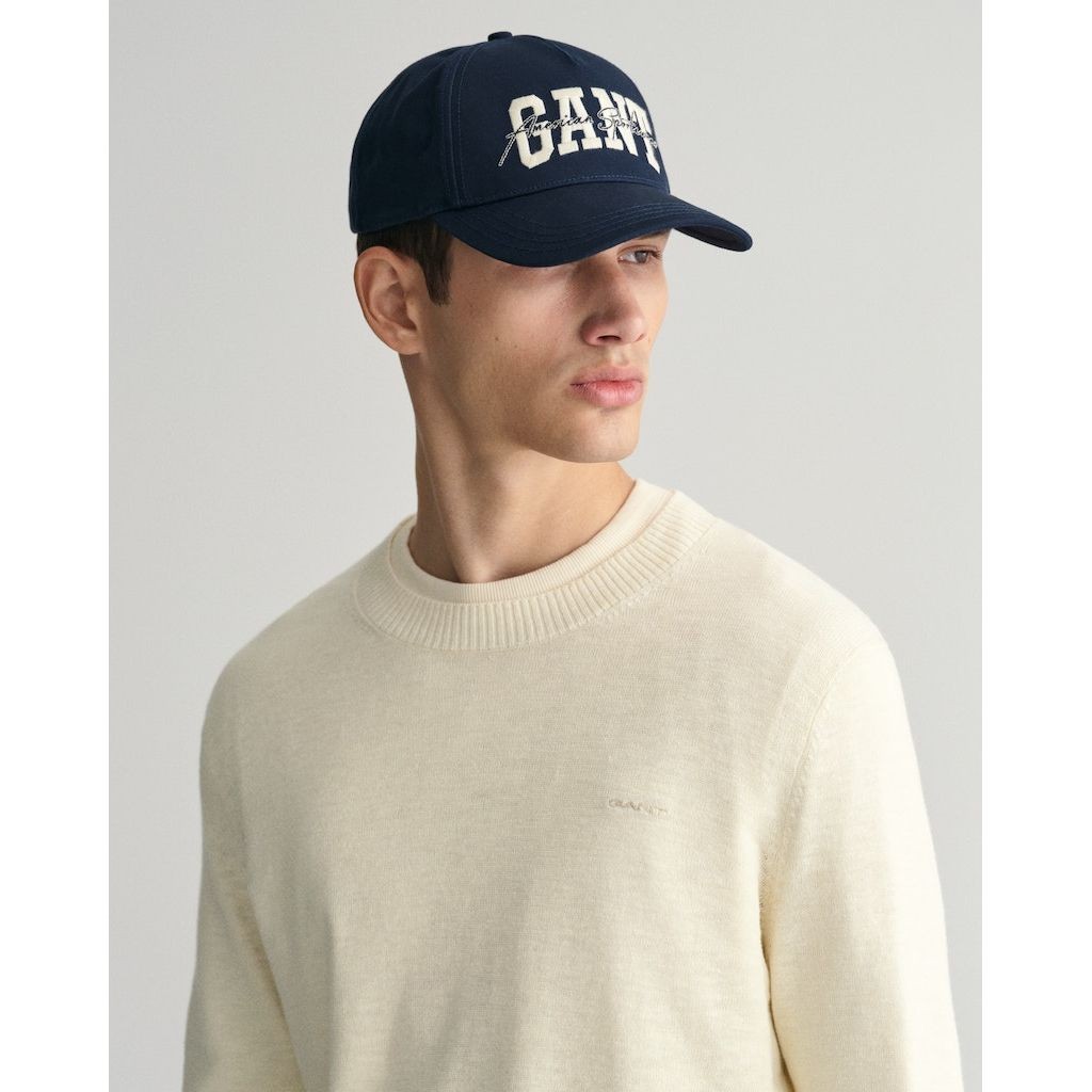 GANT Megztinis vyrams, Geltona, COTTON LINEN C-NECK 4