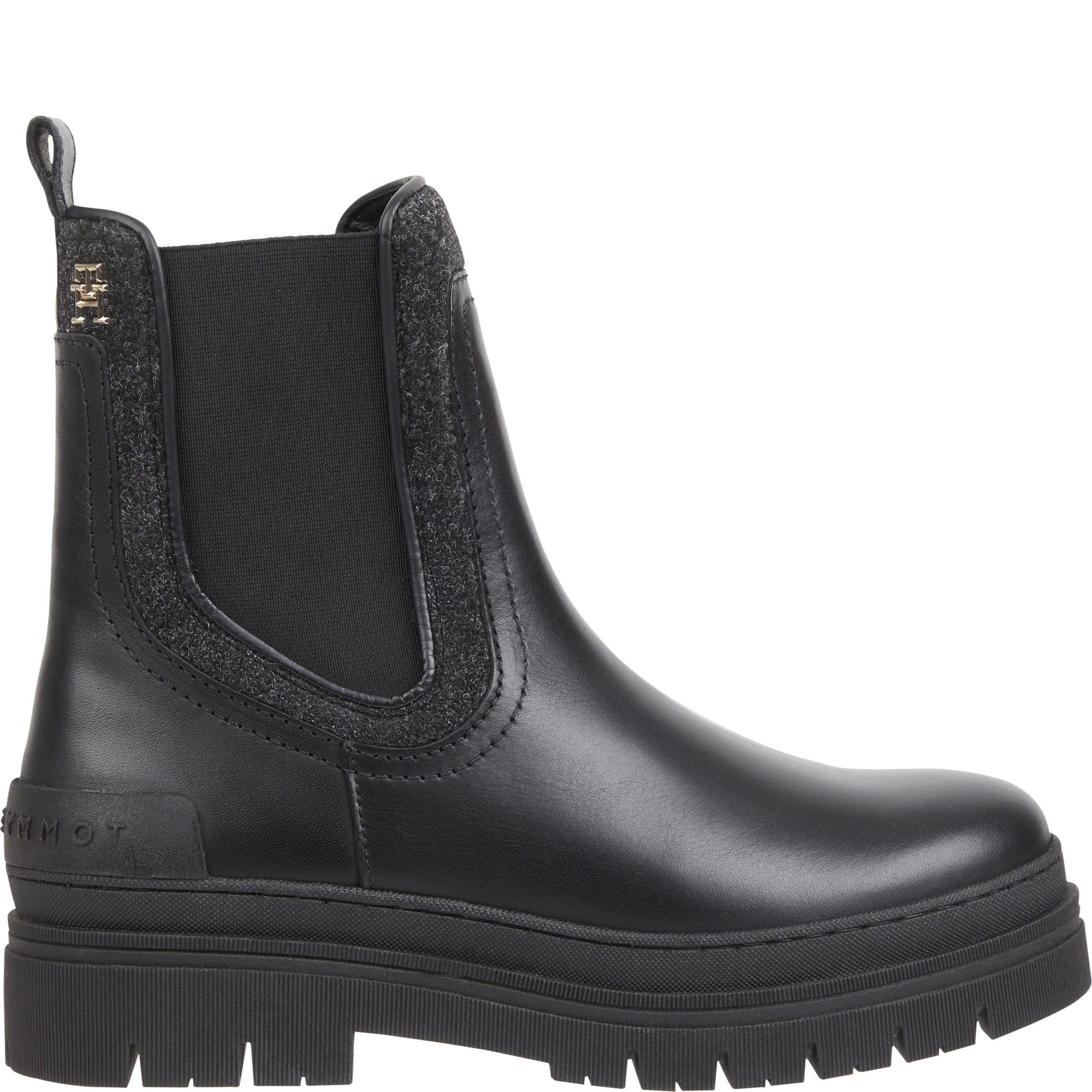 TOMMY HILFIGER Aulinukai moterims, Juoda, Feminine felt chelsea bootie 2