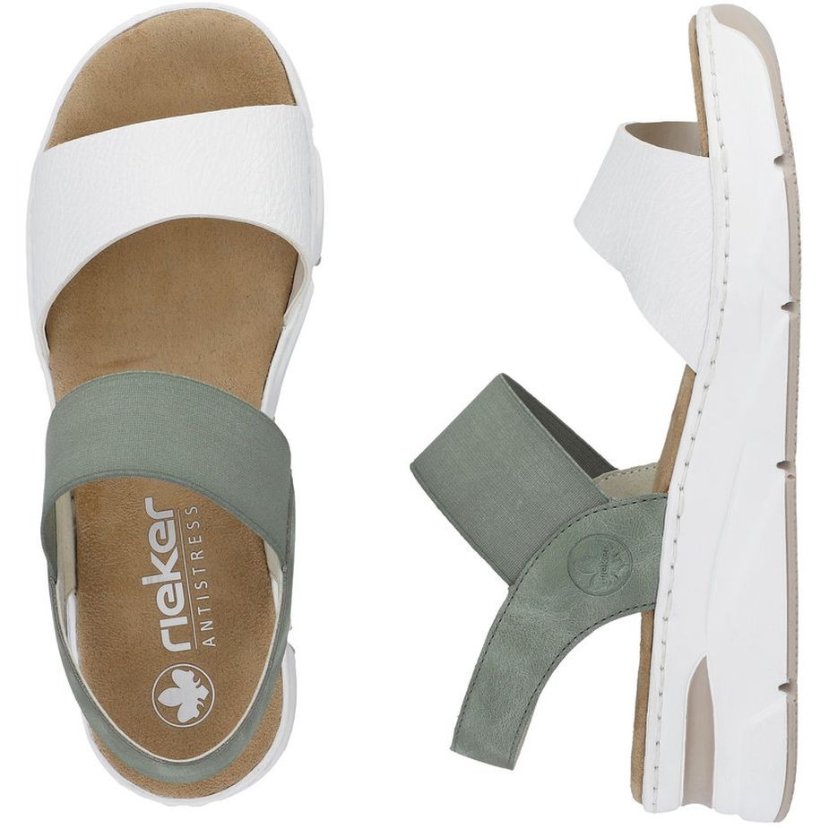 RIEKER Basutės moterims, Balta, SANDALS 11