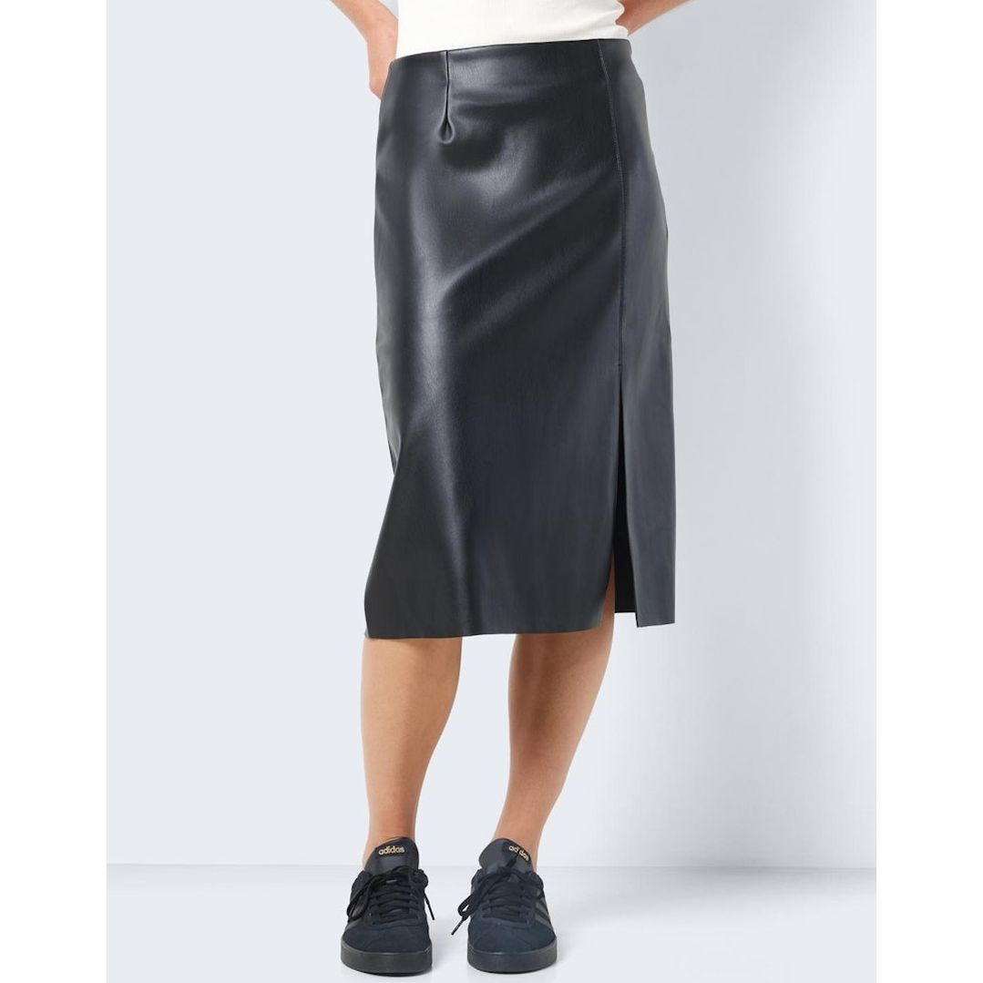 NOISY MAY Midi sijonas moterims, Juoda, NMCLARA HW SLIT MIDI 2