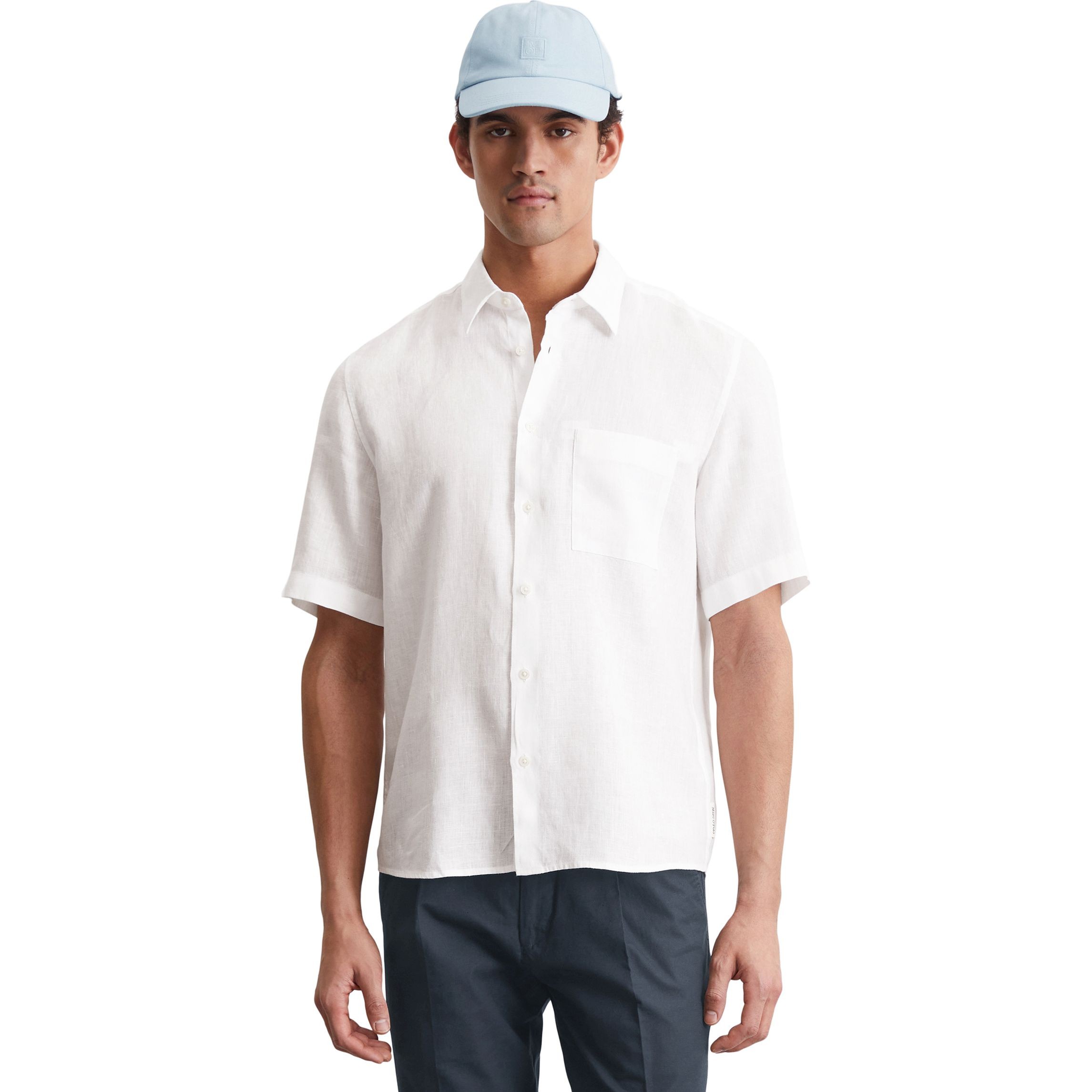 MARC O'POLO Marškiniai trump. rankovėmis vyrams, Balta 2