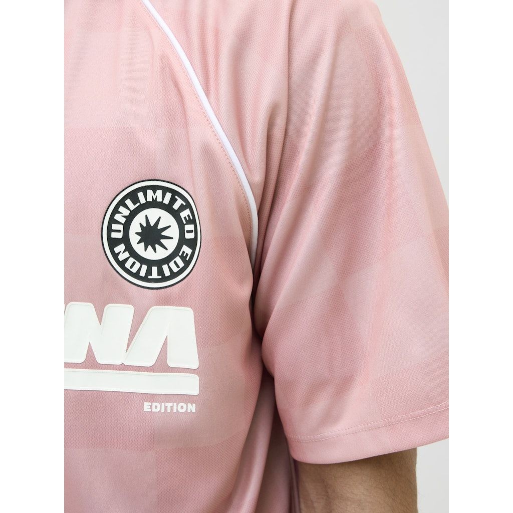 JACK & JONES Polo marškiniai trumpos rank. vyrams, Rožinė, Retreat mesh open collar polo 2