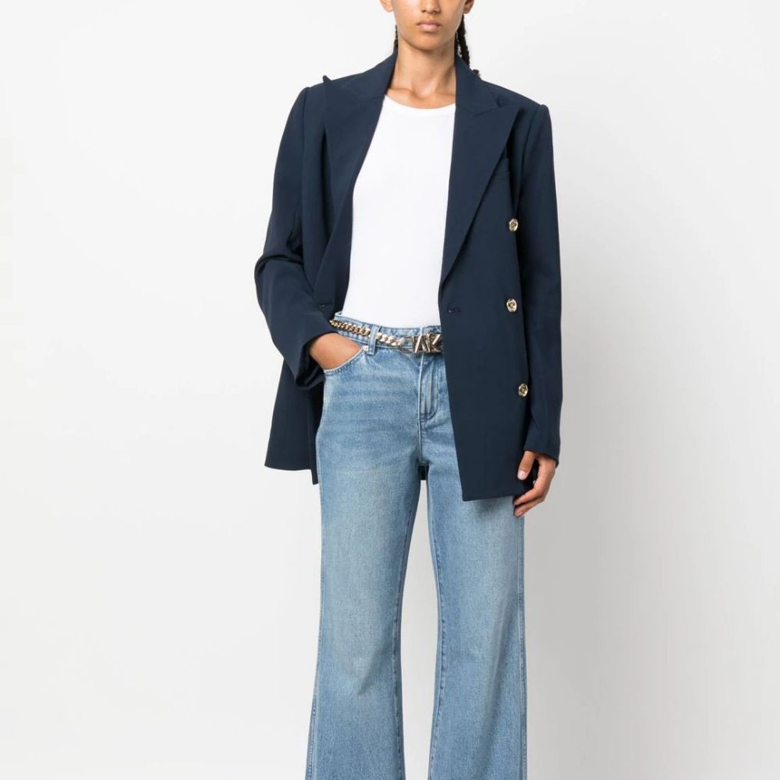 MICHAEL KORS Švarkas moterims, Mėlyna, Crepe db blazer 3