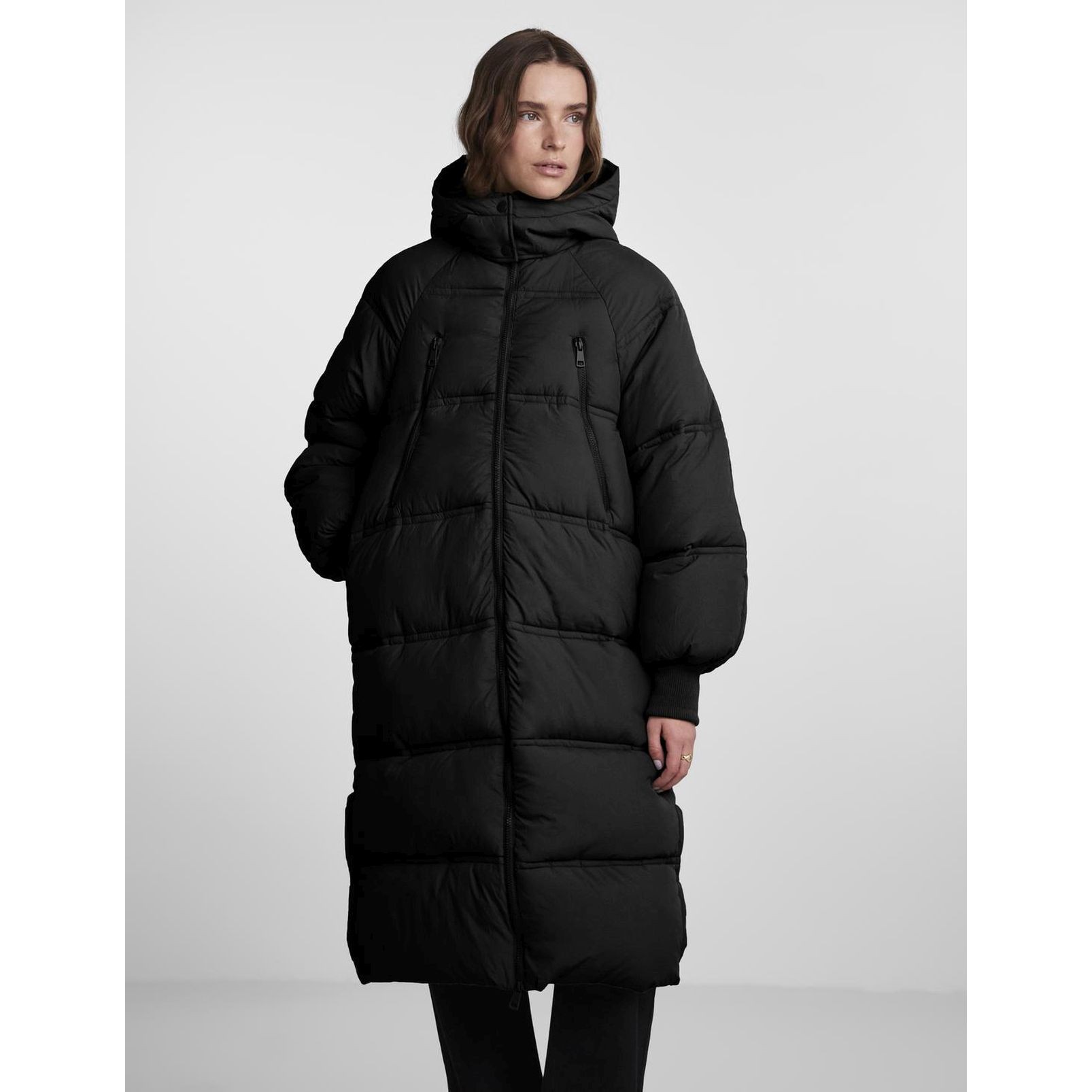 PIECES Paltas moterims, Juoda, PCJORDYNN LONG P 2