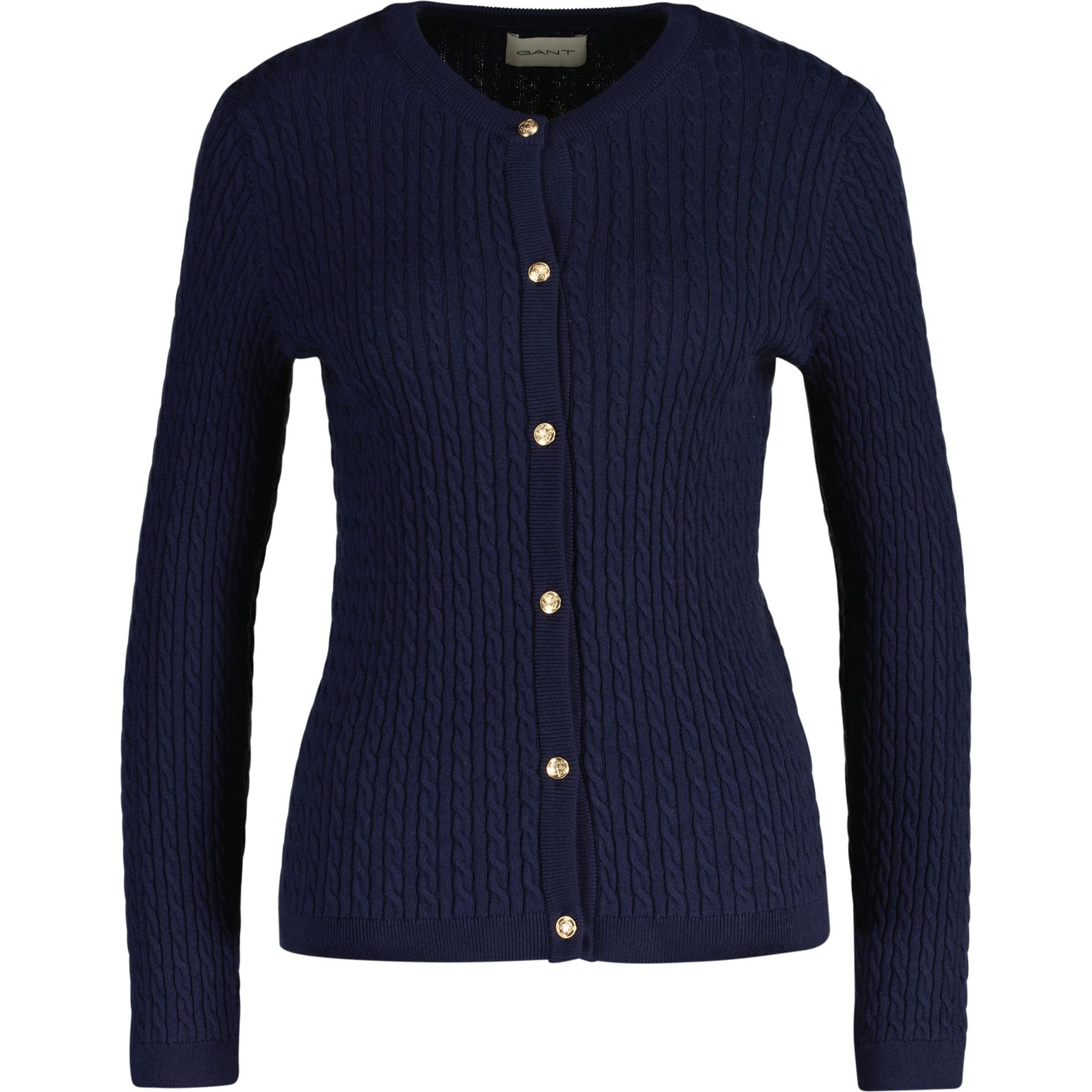 GANT Kardiganas moterims, Mėlyna, Mini cable knit cardigan