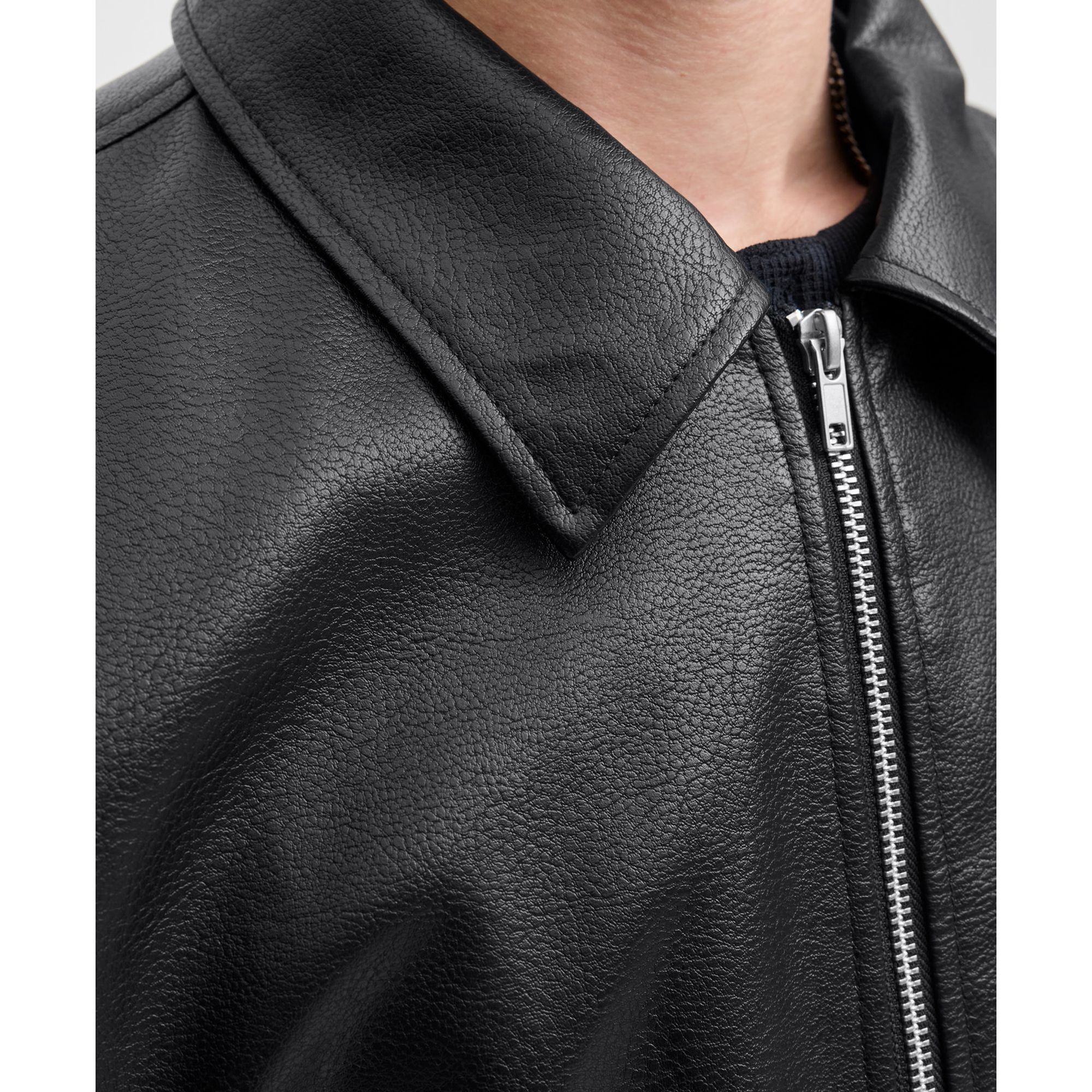 JACK & JONES Odinė striukė vyrams, Juoda, Casablanca pu 4