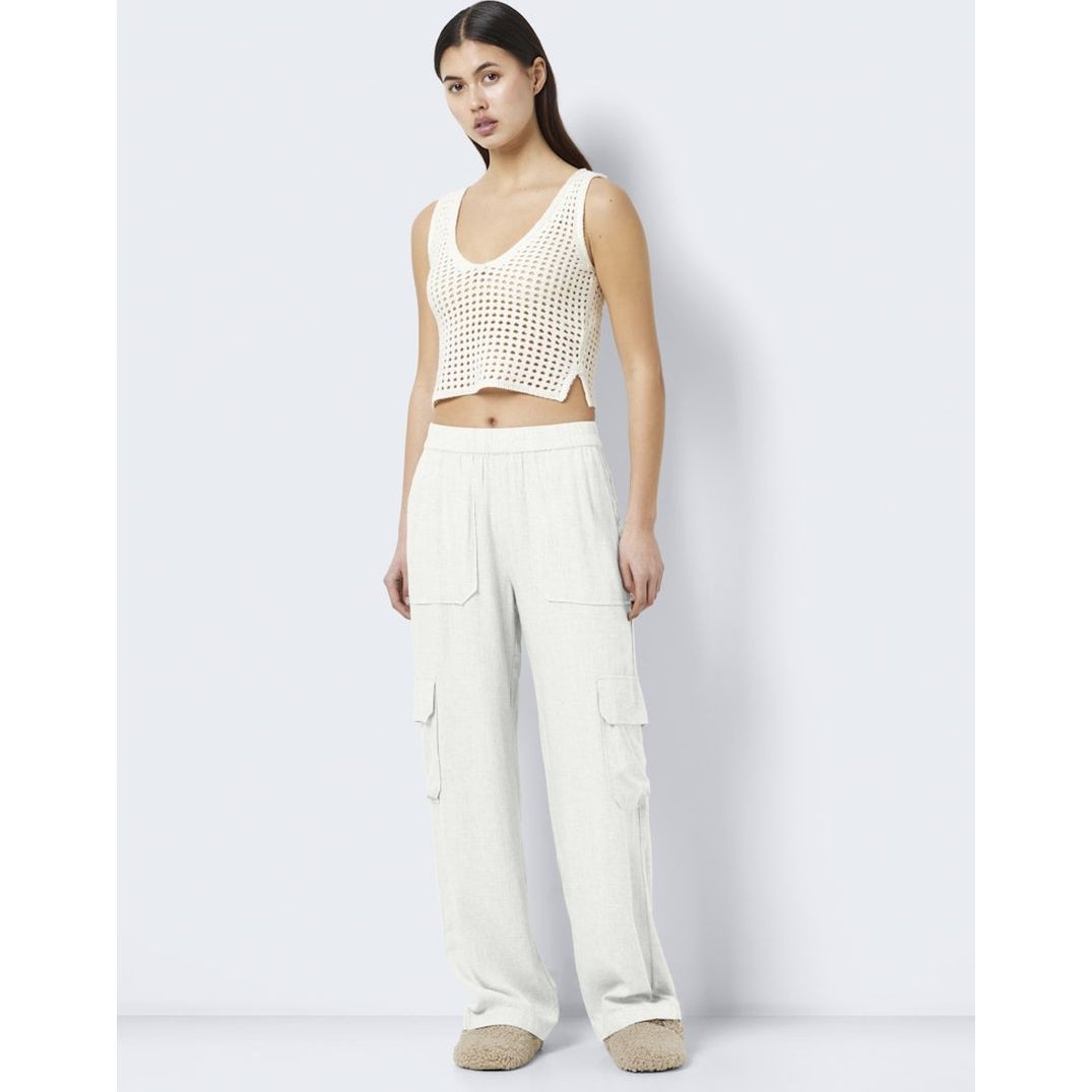NOISY MAY Kelnės moterims, Balta, Nmleilani pants 3