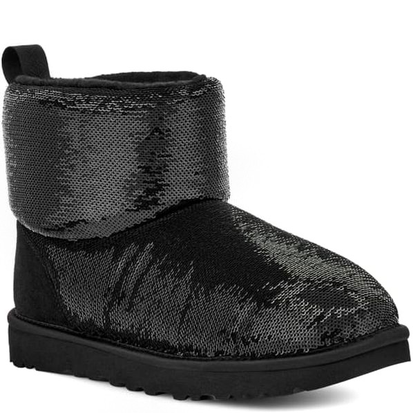 UGG Pašiltinti aulinukai moterims, Juoda, Classic Mini Mirro booties 3