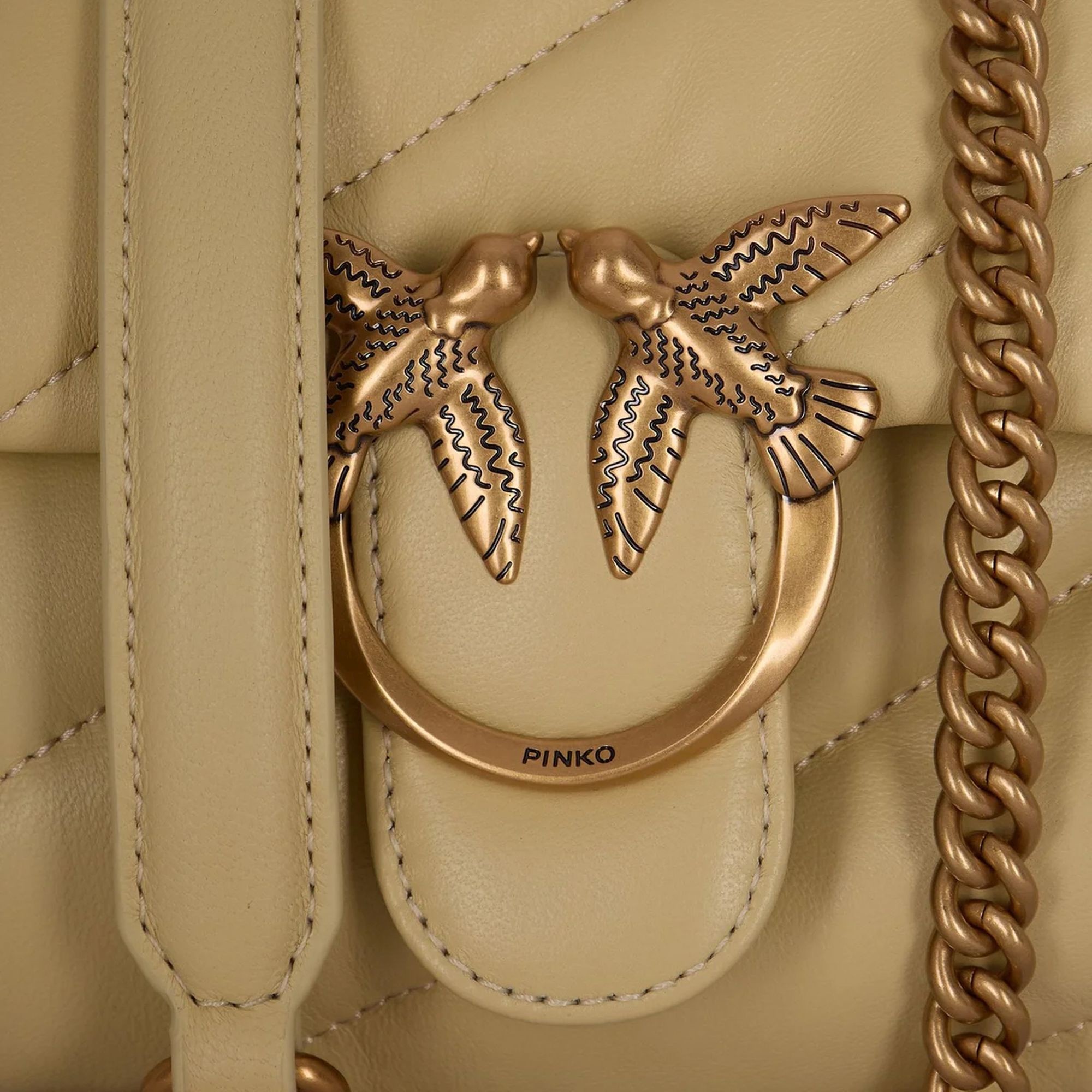 PINKO Rankinė per petį moterims, Geltona, Love puff mini cl 3