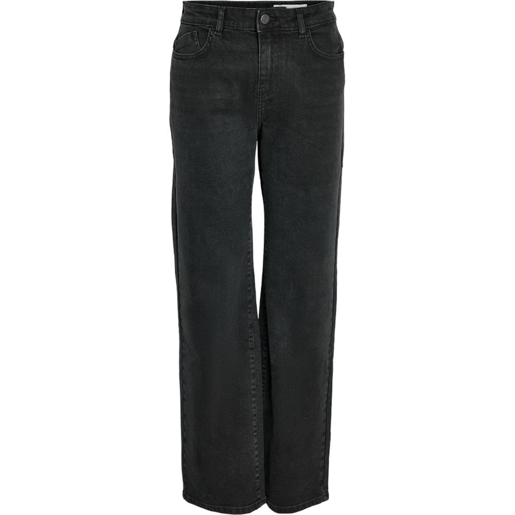 NOISY MAY Platūs džinsai moterims, Juoda, Yolanda wide jeans black 1