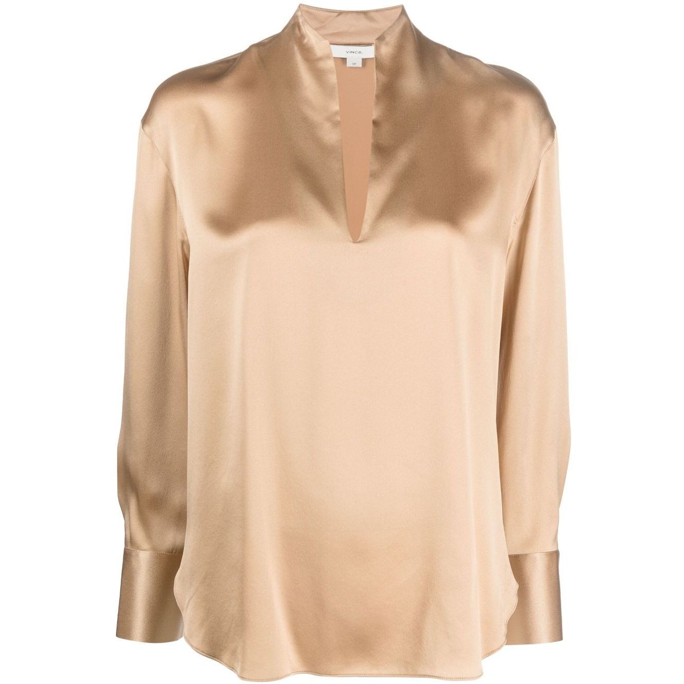 VINCE Palaidinės moterims, Kūno, Long sleeve slit neck blouse