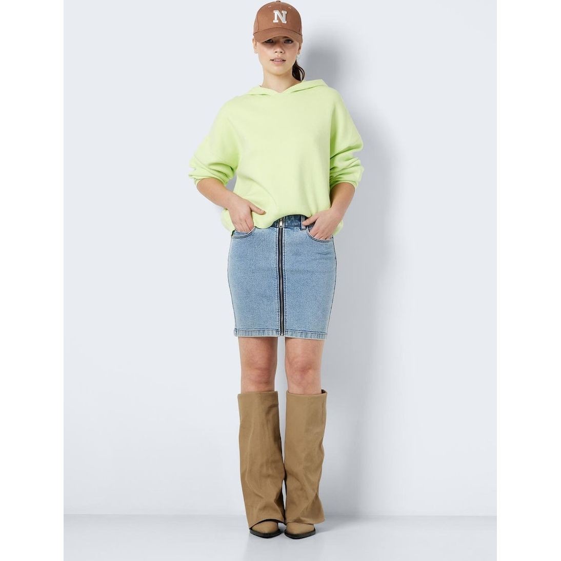 NOISY MAY Mini sijonas moterims, Mėlyna, Nmkleo mini skirt 3