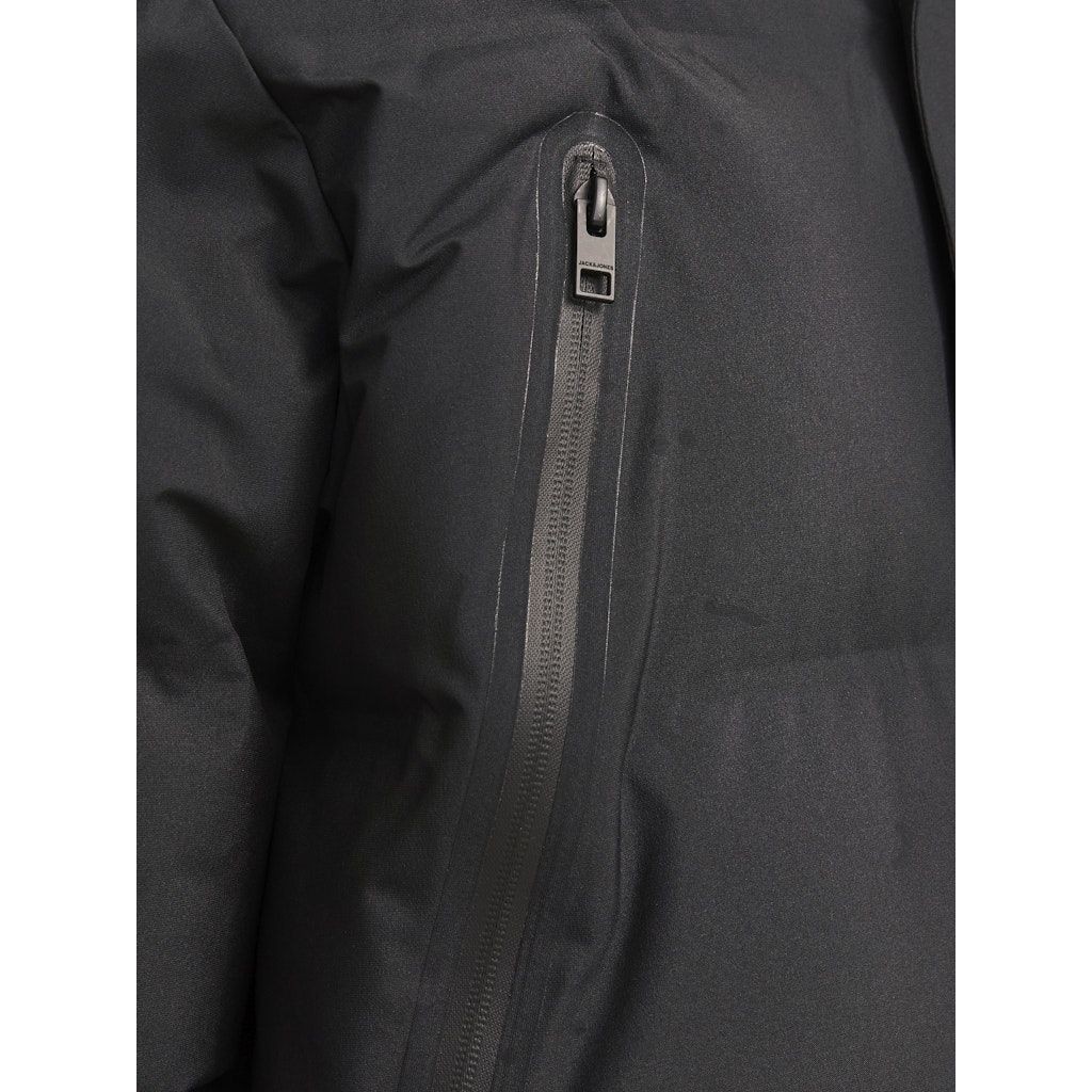 JACK & JONES Pūkinis paltas vyrams, Juoda, Alpha long puffer 3
