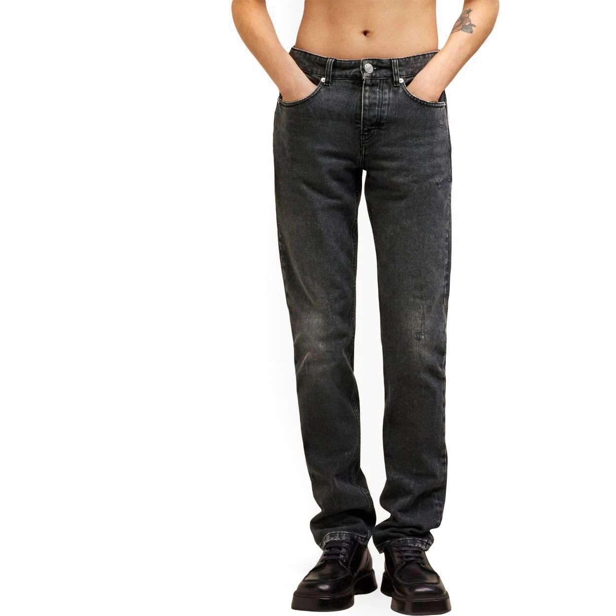 AMI PARIS Tiesūs džinsai vyrams, Juoda, Classic fit jean 4