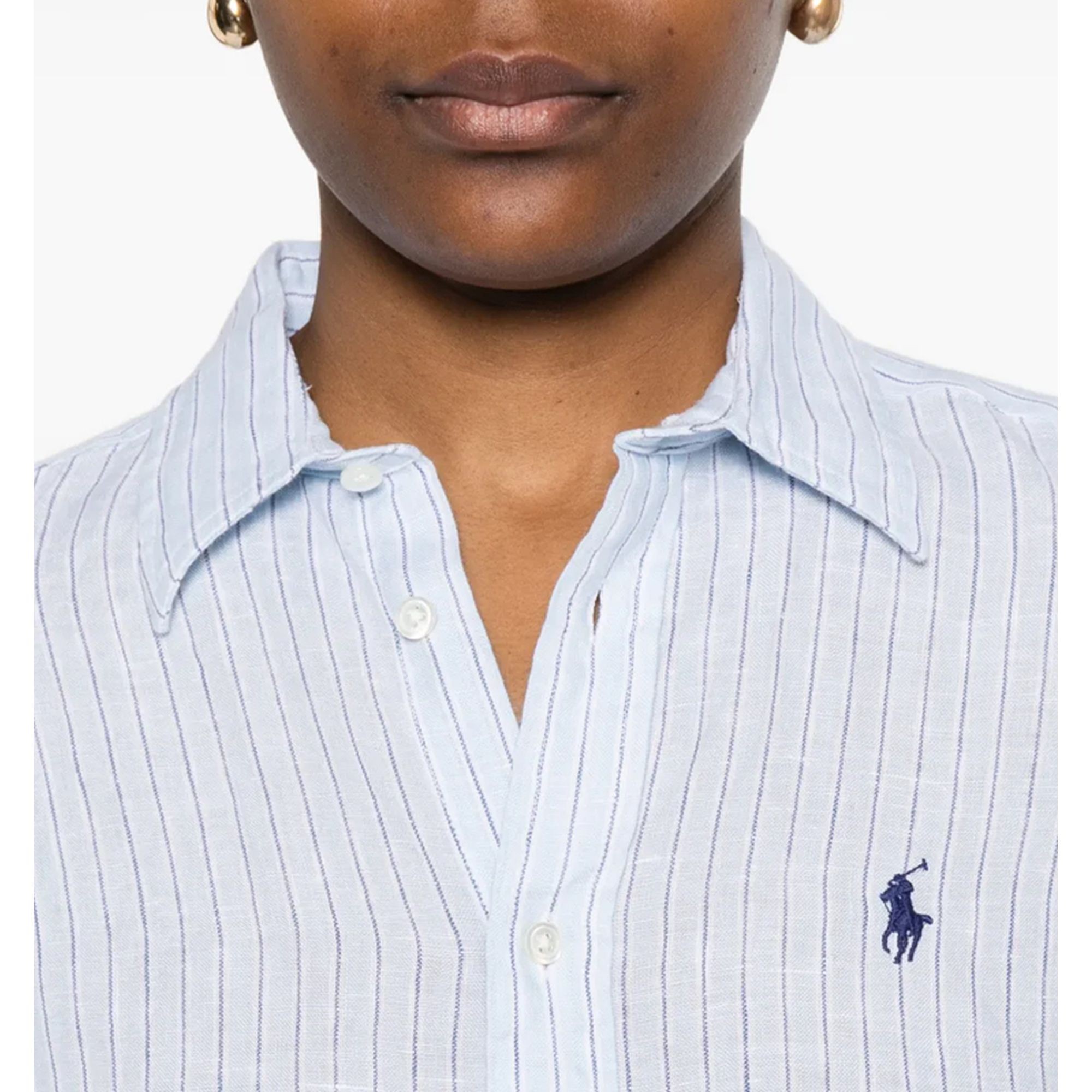 POLO RALPH LAUREN Marškiniai ilgomis rankovėmis moterims, Mėlyna, Woven-sport shirt-shirt 4