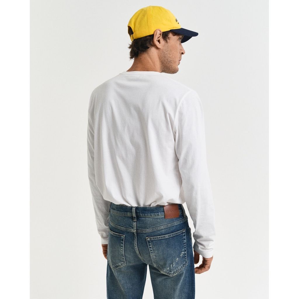 GANT Marškinėliai ilgom. rankovėmis vyrams, Smėlio, Reg shield ls t-shirt 3