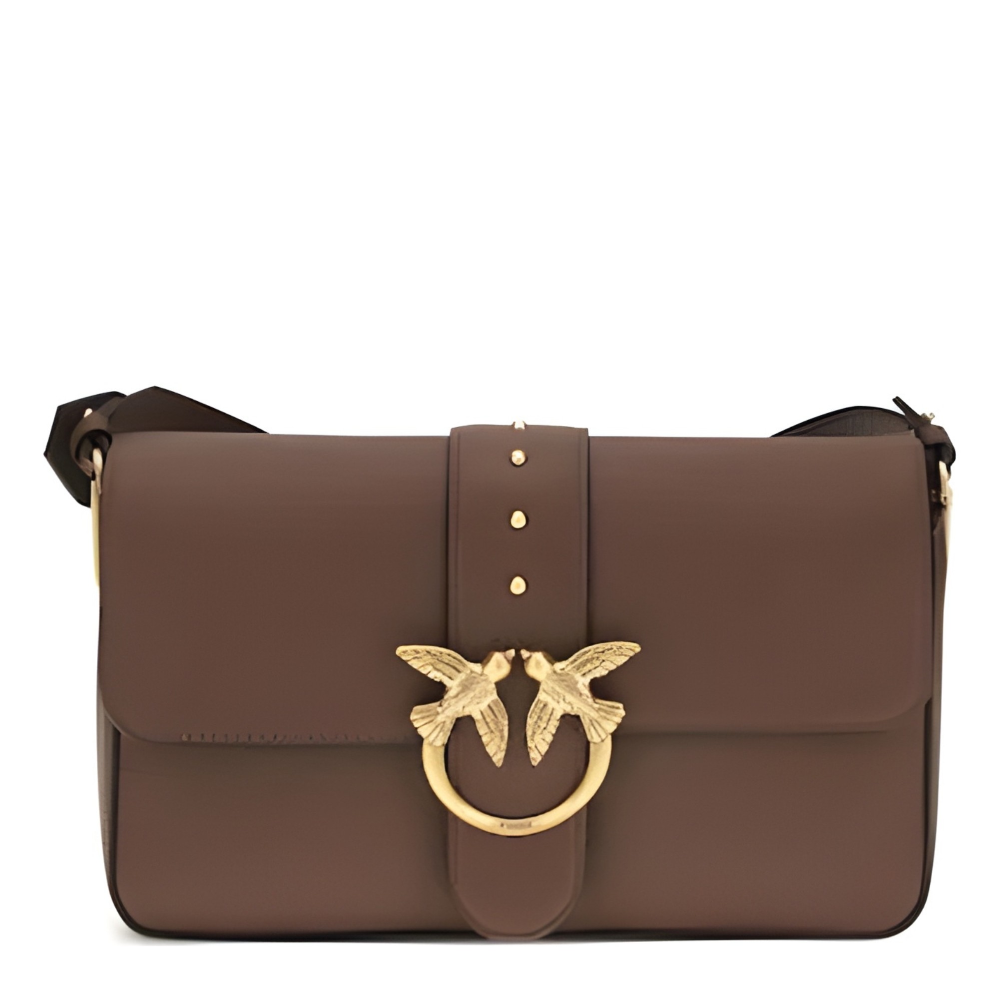 PINKO Rankinė per petį moterims, Ruda, Love one classic shoulder bag