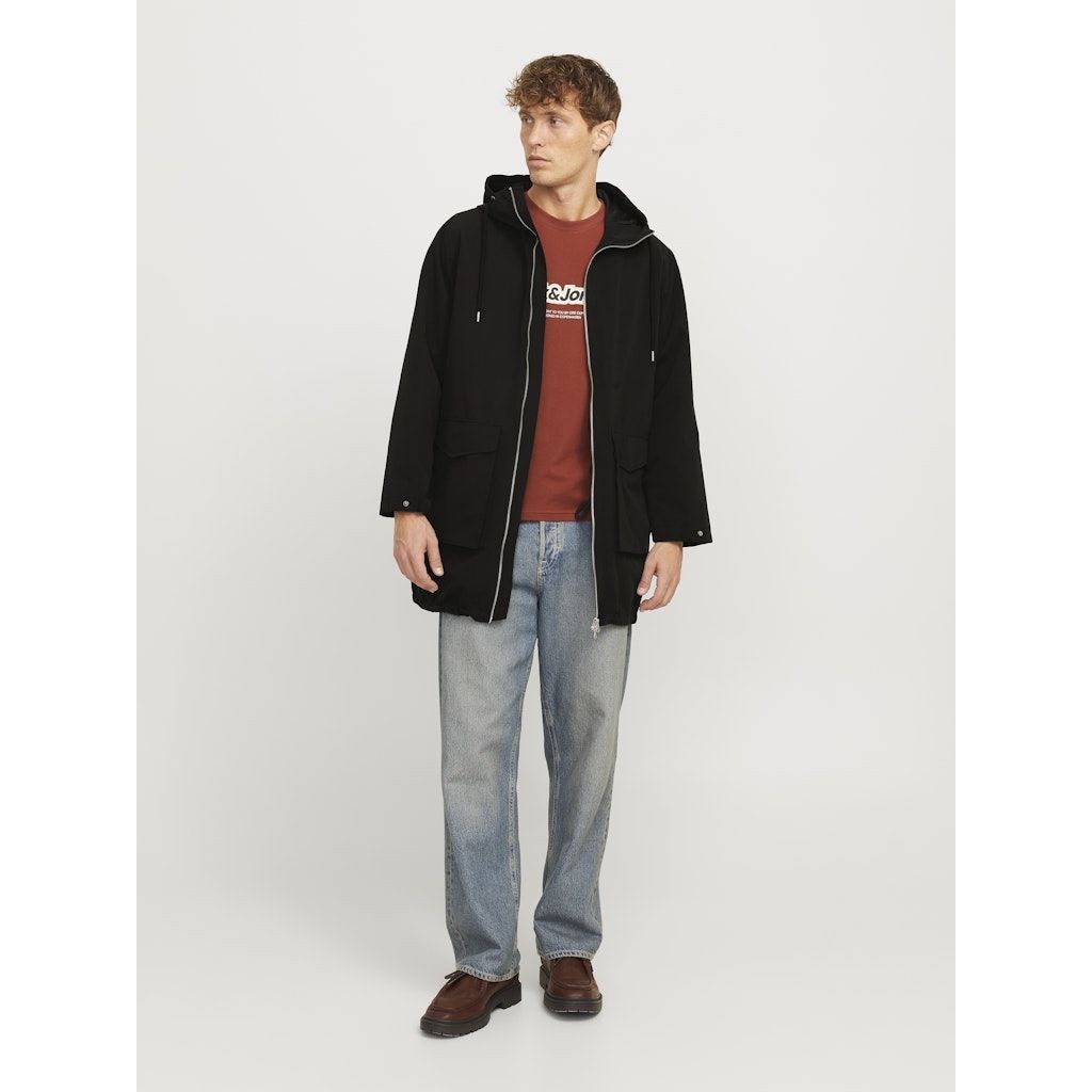 JACK & JONES Lietpaltis vyrams, Juoda, Sky light parka 4
