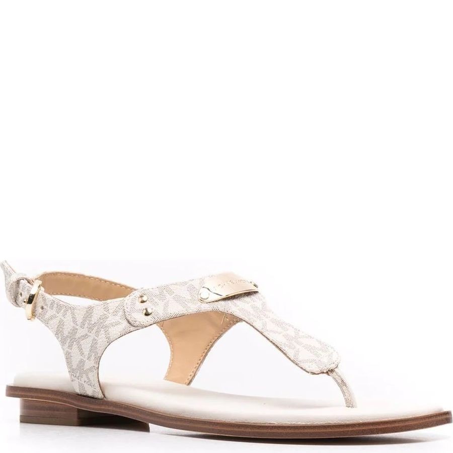 MICHAEL KORS Basutės moterims, Smėlio, Mk plate thong sandals 1